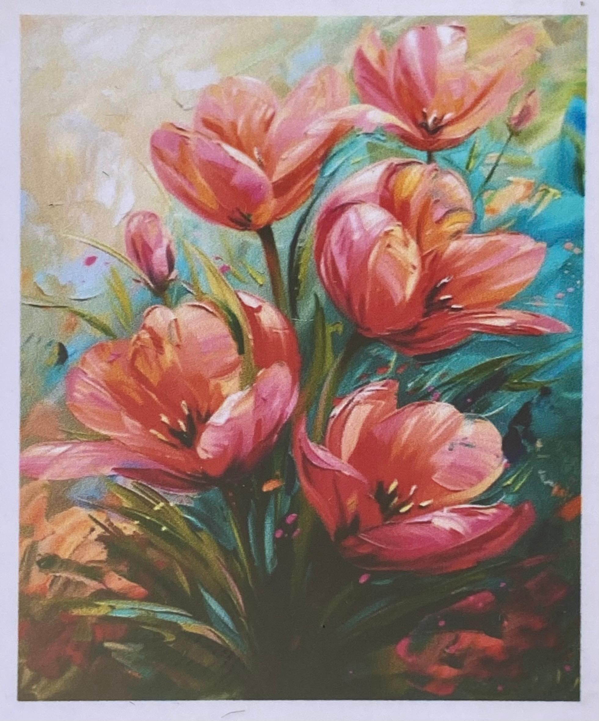 Boncuklu Taşlı Pano Çocuklar İçin Mozaik Elmas Goblen Diamond Tablo 30 X 40 Cm Çiçekler A
