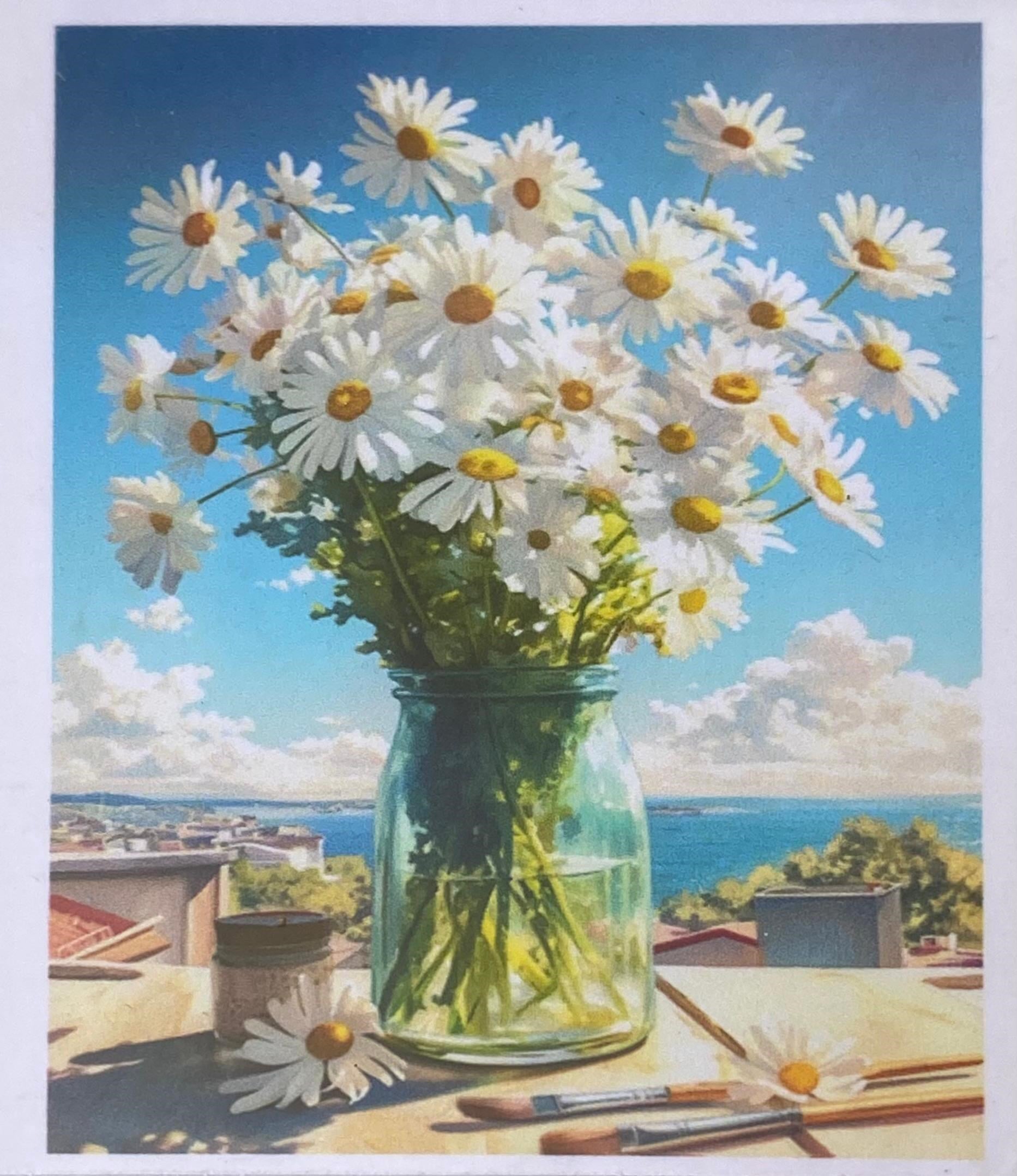 Boncuklu Taşlı Pano Çocuklar İçin Mozaik Elmas Goblen Diamond Tablo 30 X 40 Cm Papatyalar