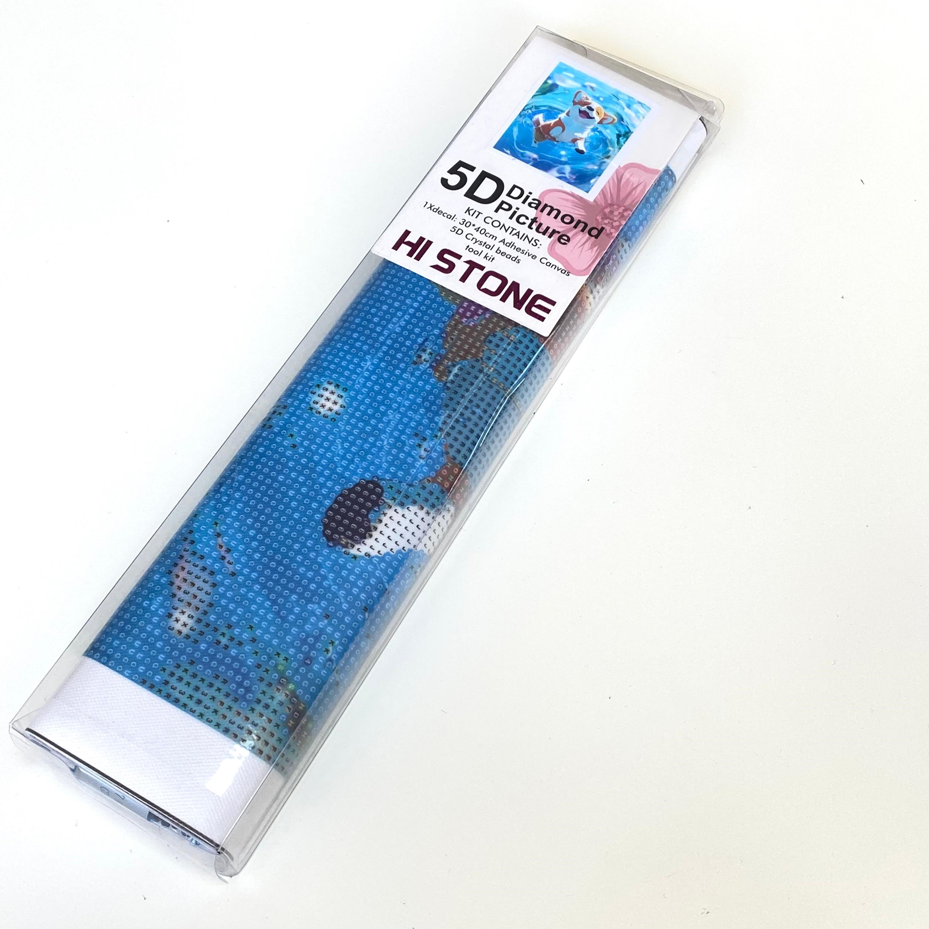 Boncuklu Taşlı Pano Çocuklar İçin Mozaik Elmas Goblen Diamond Tablo 30 X 40 Cm Yüzen Köpek