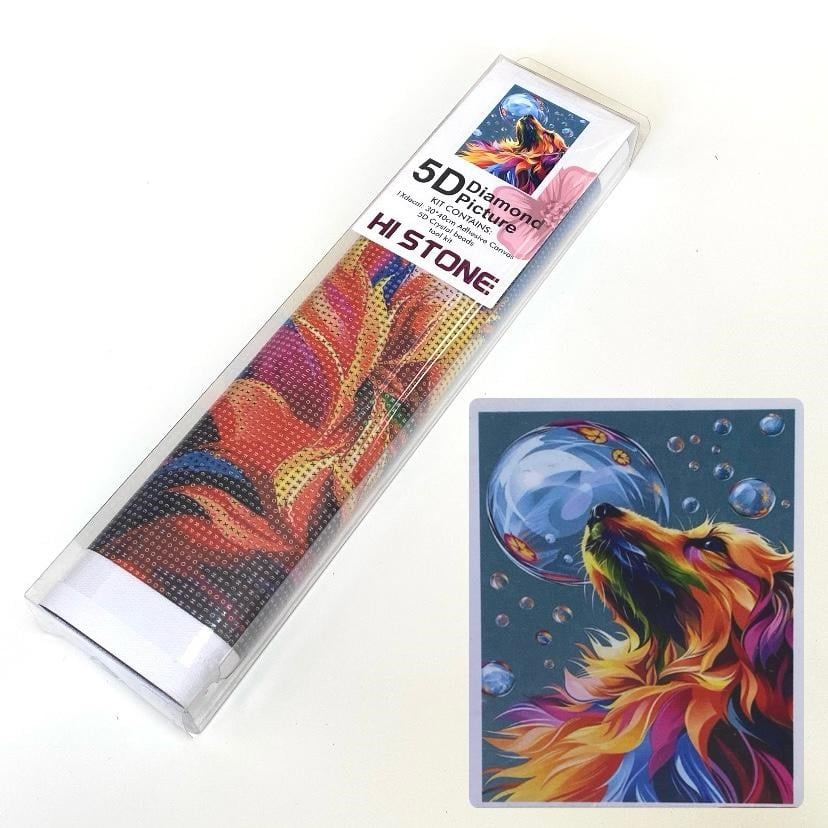 Boncuklu Taşlı Pano Çocuklar İçin Mozaik Elmas Goblen Diamond Tablo 30 X 40 Cm Renkl Köpek