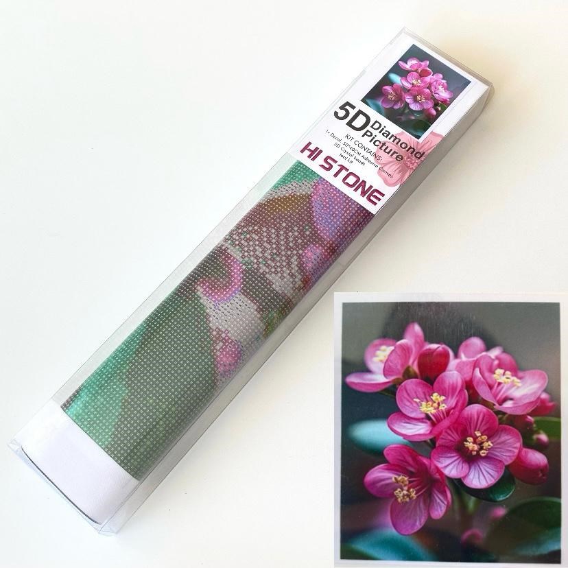 Boncuklu Taşlı Pano Mozaik Elmas Goblen Diamond Tablo 50 X 40 Cm  Pembe Çiçekler
