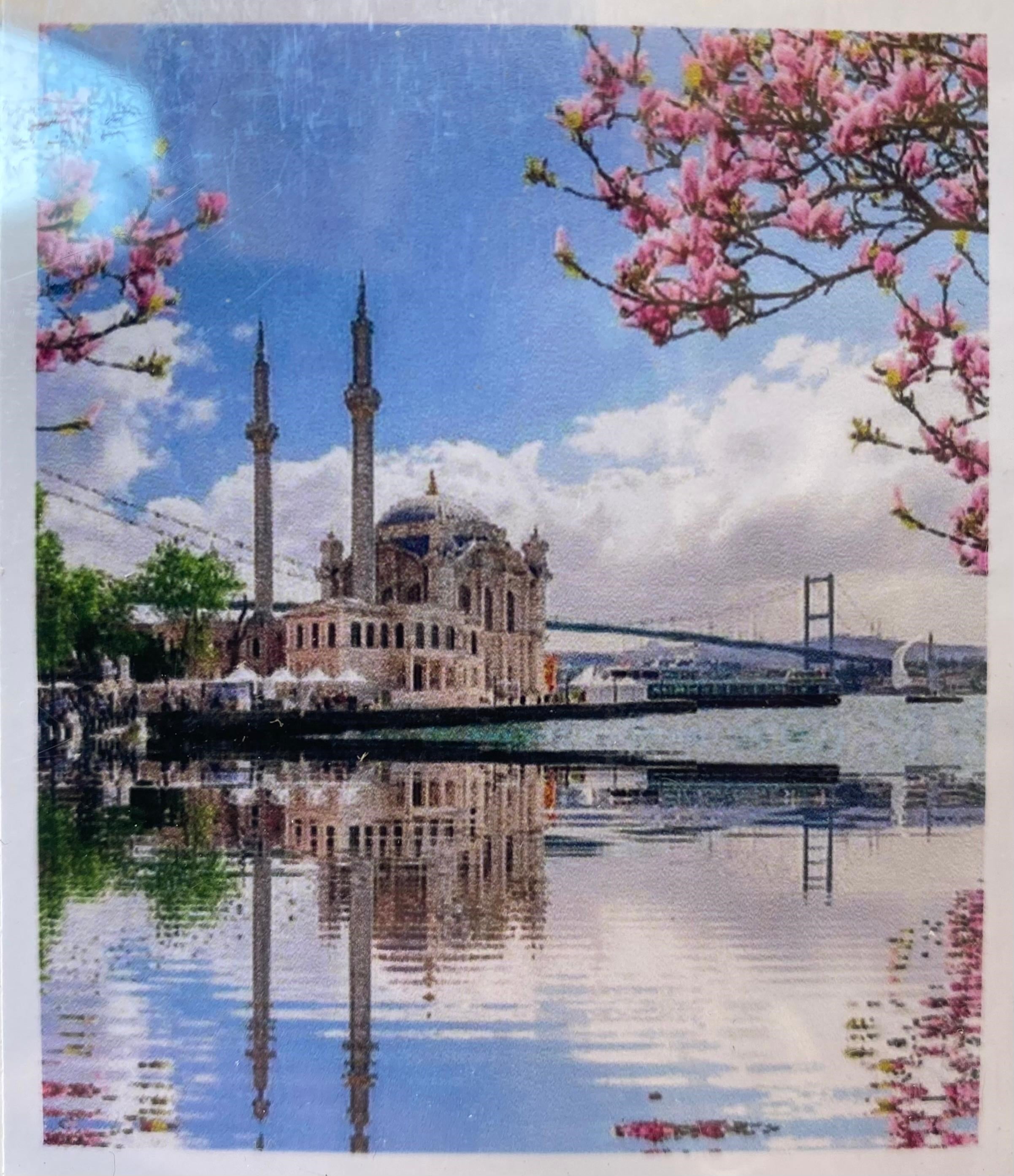 Boncuklu Taşlı Pano Mozaik Elmas Goblen Diamond Tablo 40x 50 Cm  İstanbul Manzarası - Orta Camii