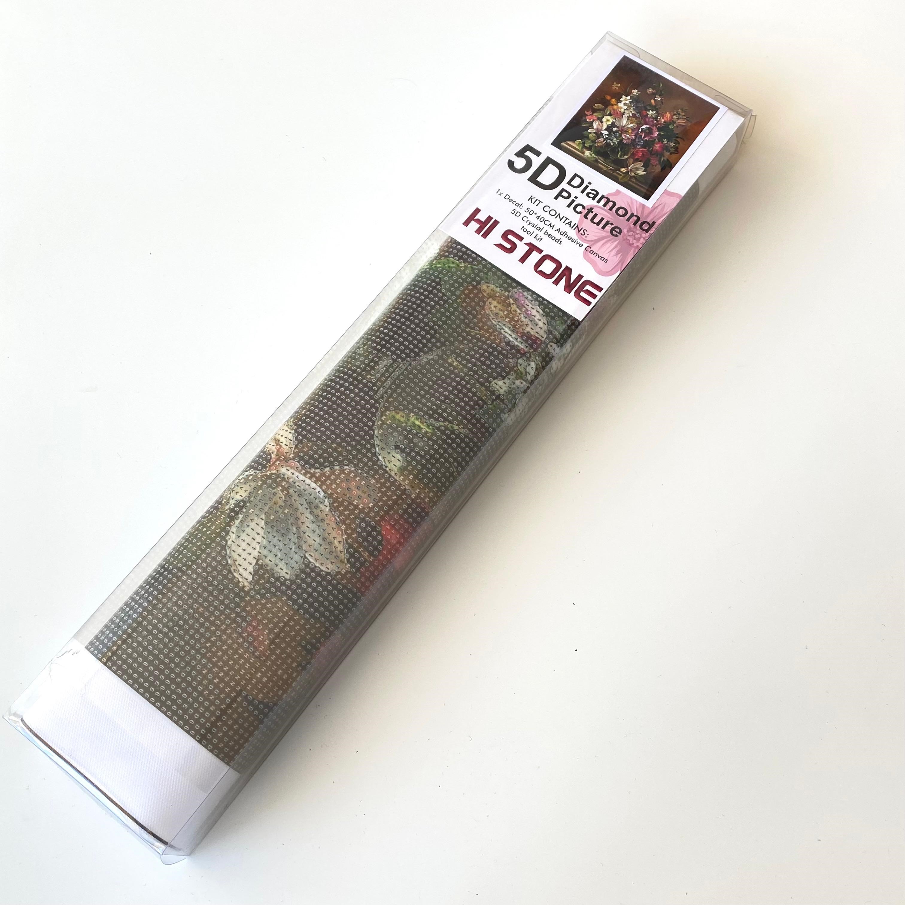 Boncuklu Taşlı Pano Mozaik Elmas Goblen Diamond Tablo 40x 50 Cm Mİstik Çiçek Vazosu