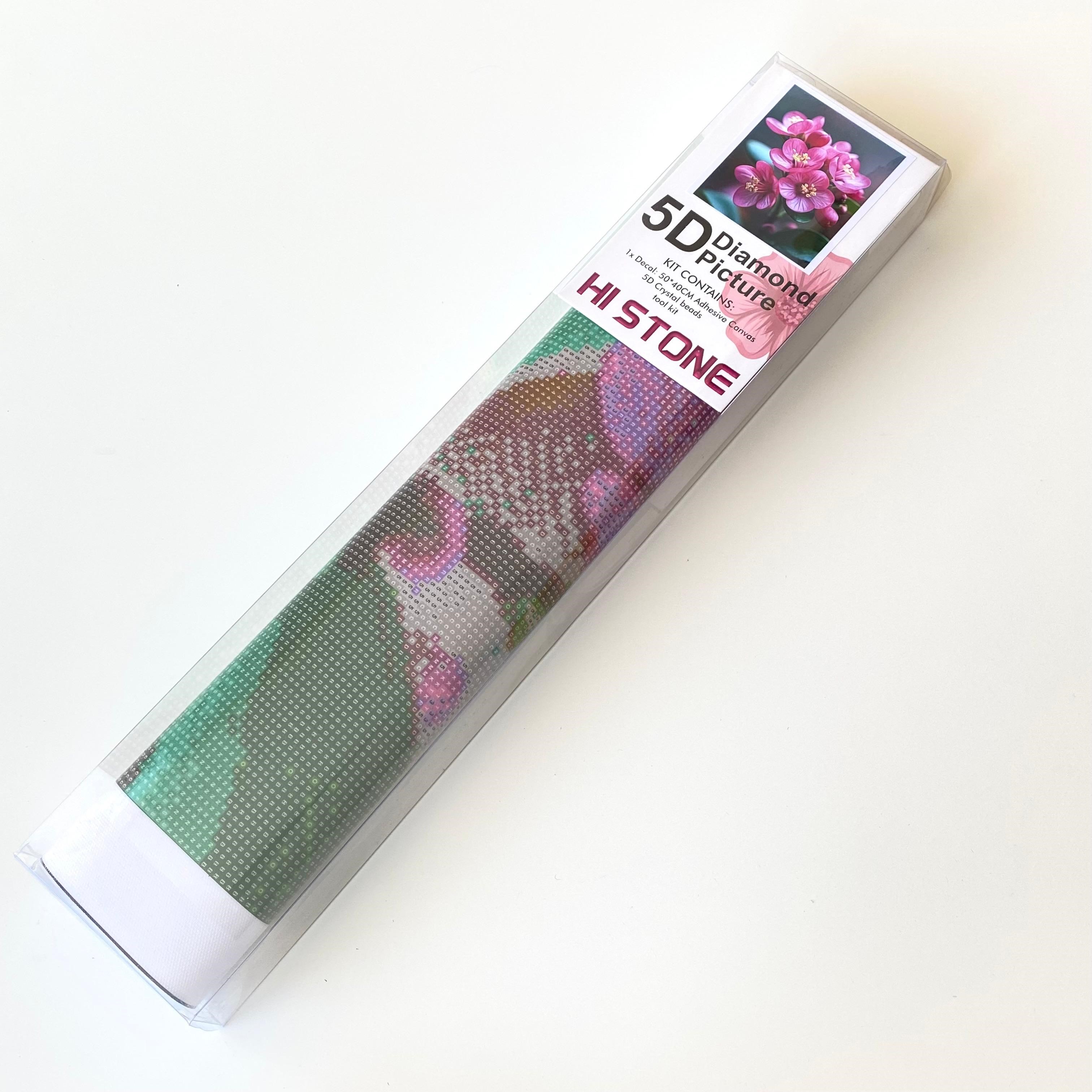 Boncuklu Taşlı Pano Mozaik Elmas Goblen Diamond Tablo 50 X 40 Cm  Pembe Çiçekler