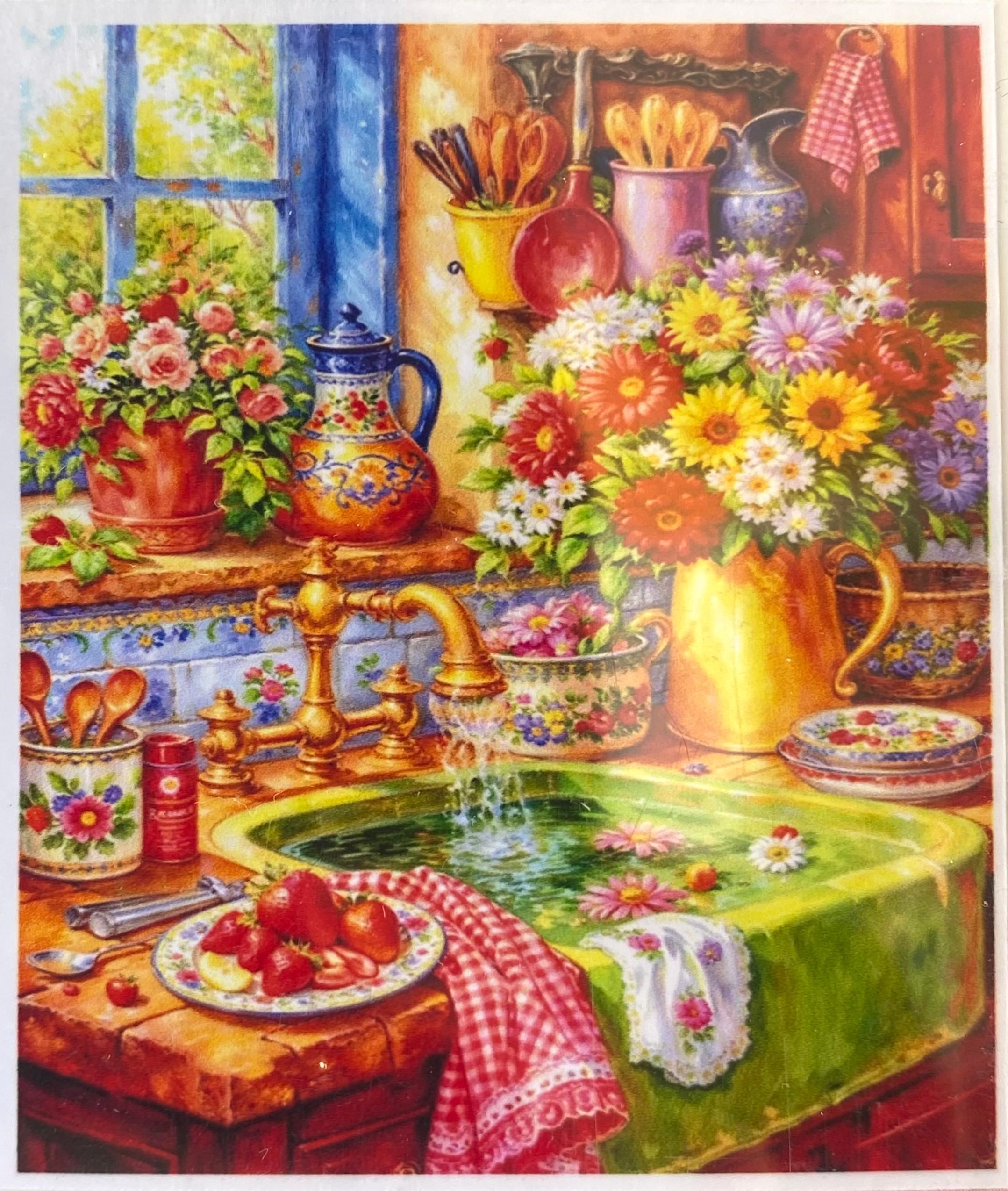 Boncuklu Taşlı Pano Mozaik Elmas Goblen Çocuklar İçin Diamond Tablo 50 X 65 Cm Nostajik Mutfak
