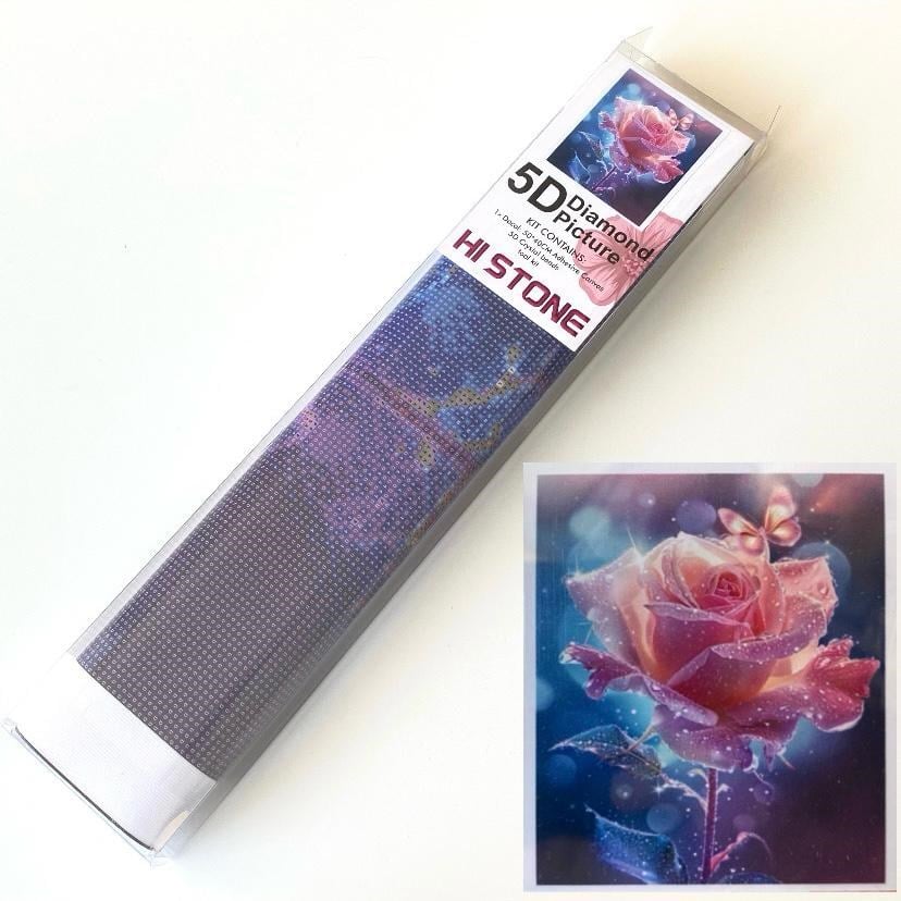 Boncuklu Taşlı Pano Mozaik Elmas Goblen Diamond Tablo 40x 50 Cm Kozmik Gül