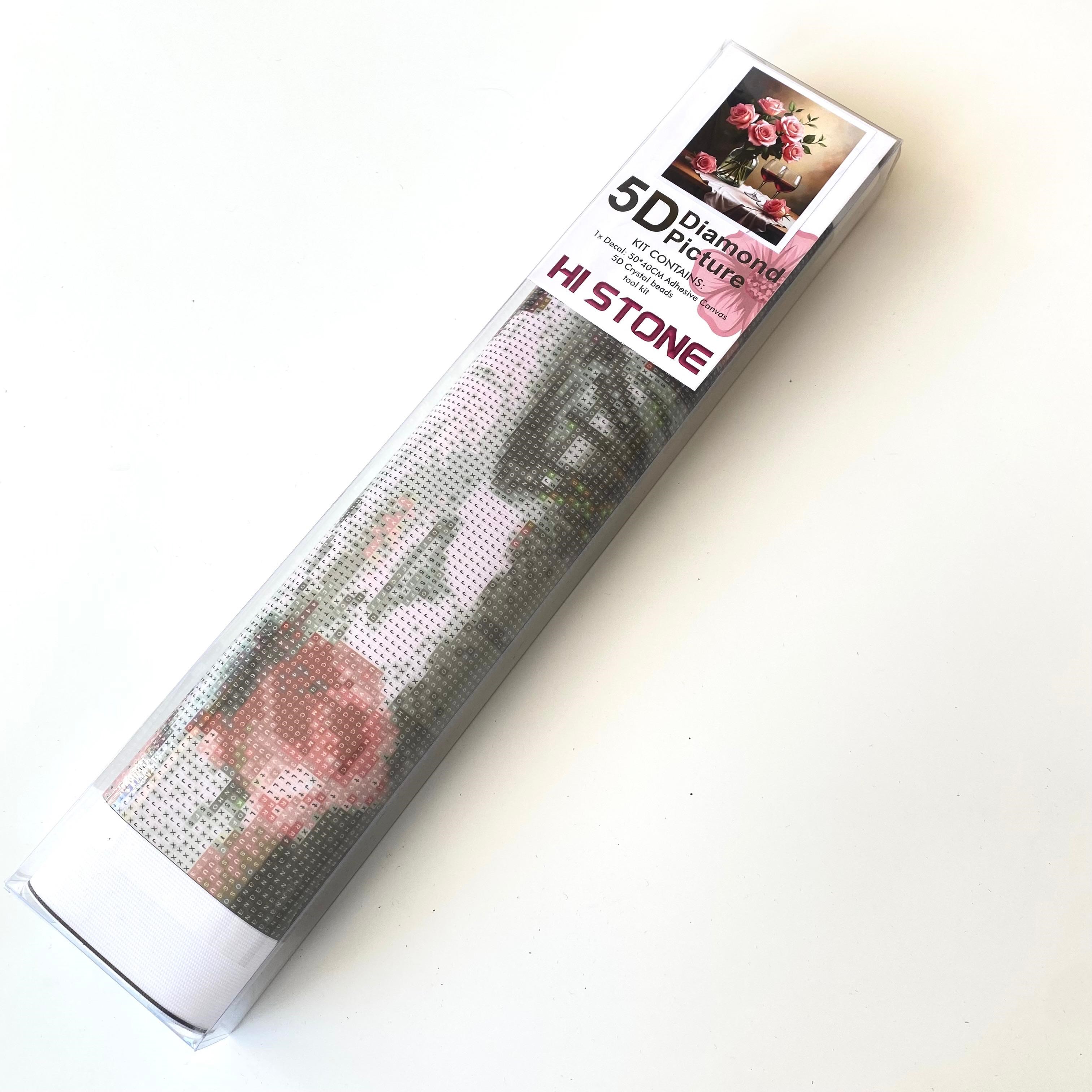 Boncuklu Taşlı Pano Mozaik Elmas Goblen Diamond Tablo 50 X 40 Cm  Pembe Güller