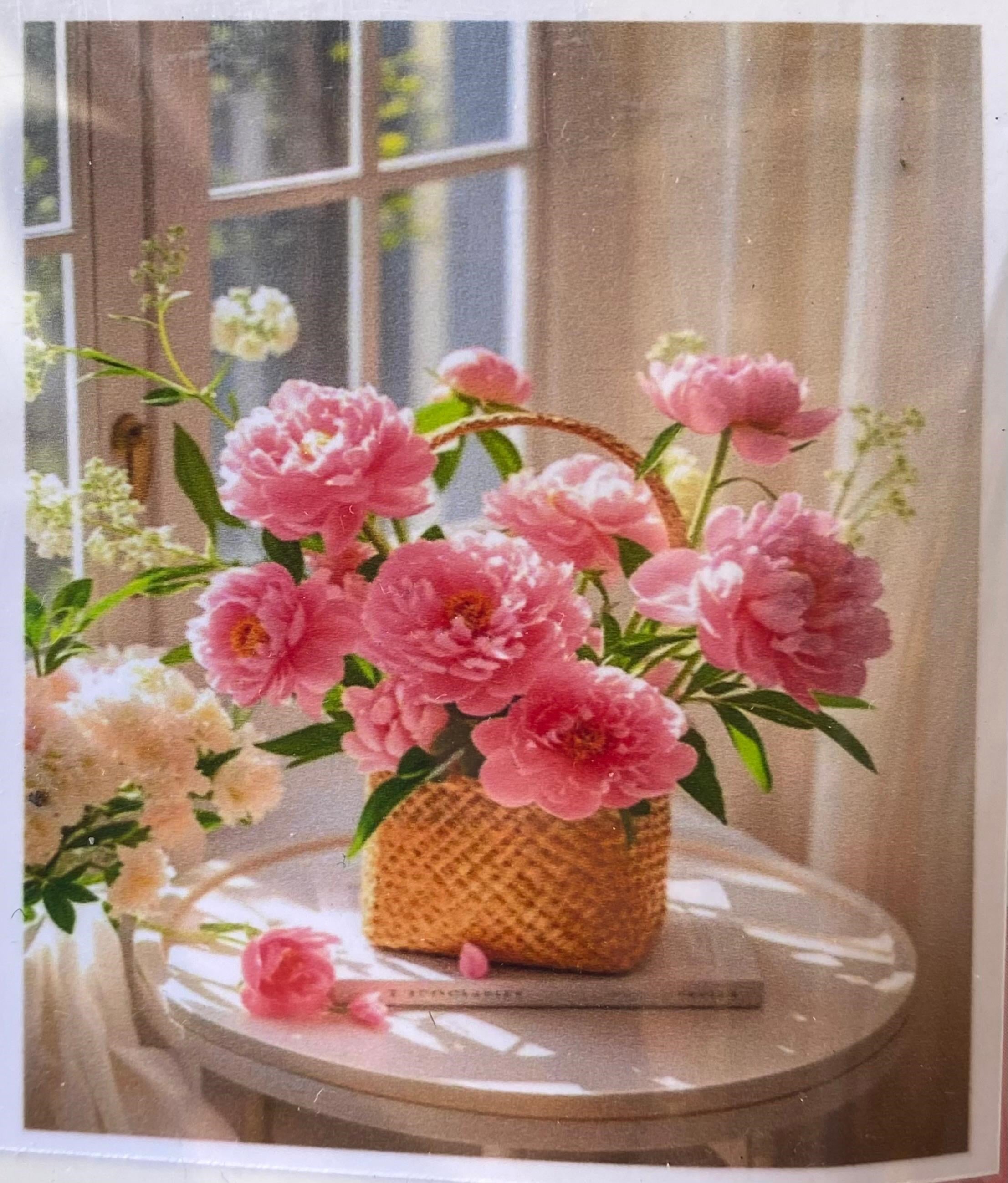 Boncuklu Taşlı Pano Mozaik Elmas Goblen Diamond Tablo 40x 50 Cm Pembe Çiçeğin Zerafeti