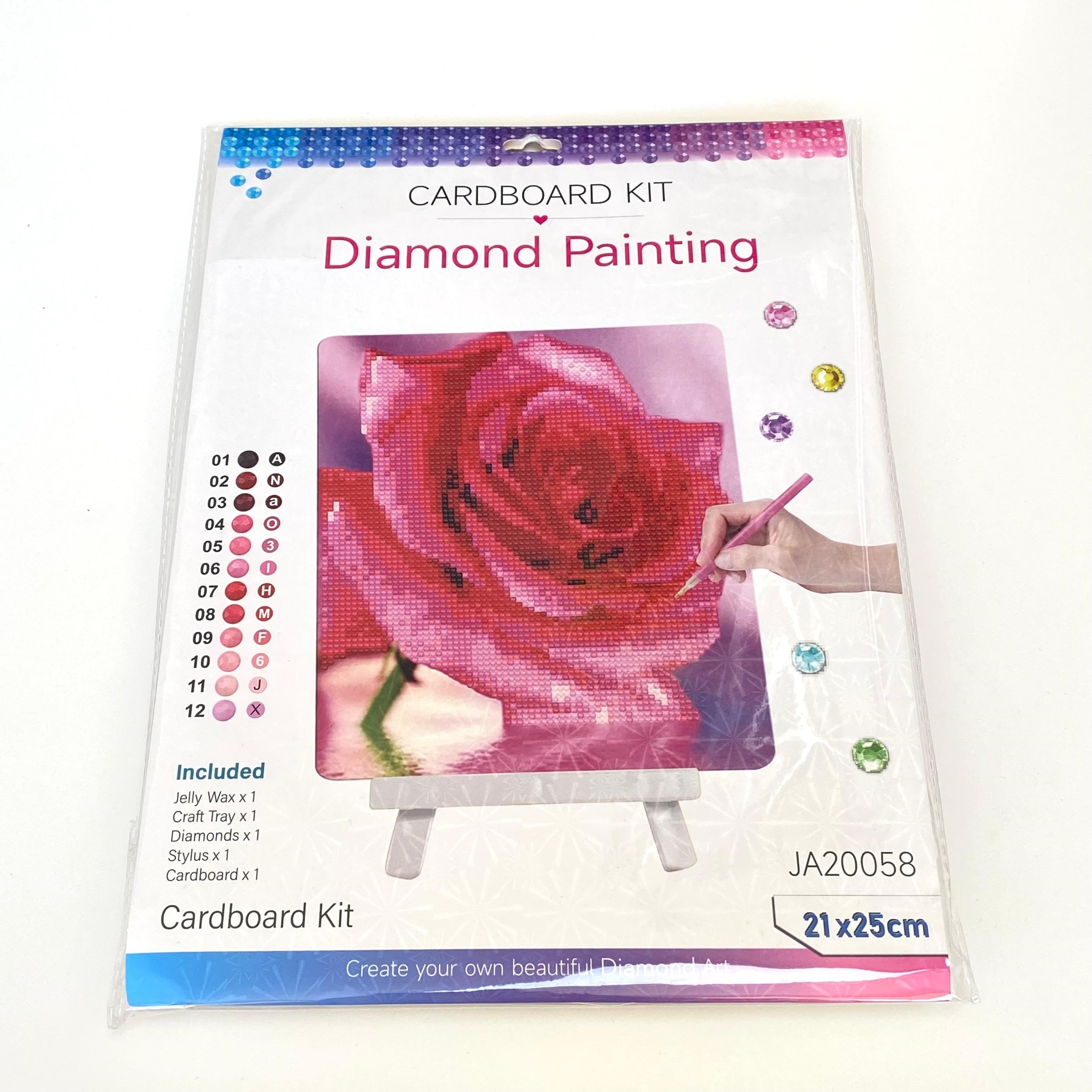Boncuklu Taşlı Pano Mozaik Elmas Goblen Çocuklar İçin Diamond Tablo 21 x 25 Cm Gül Çiçeği