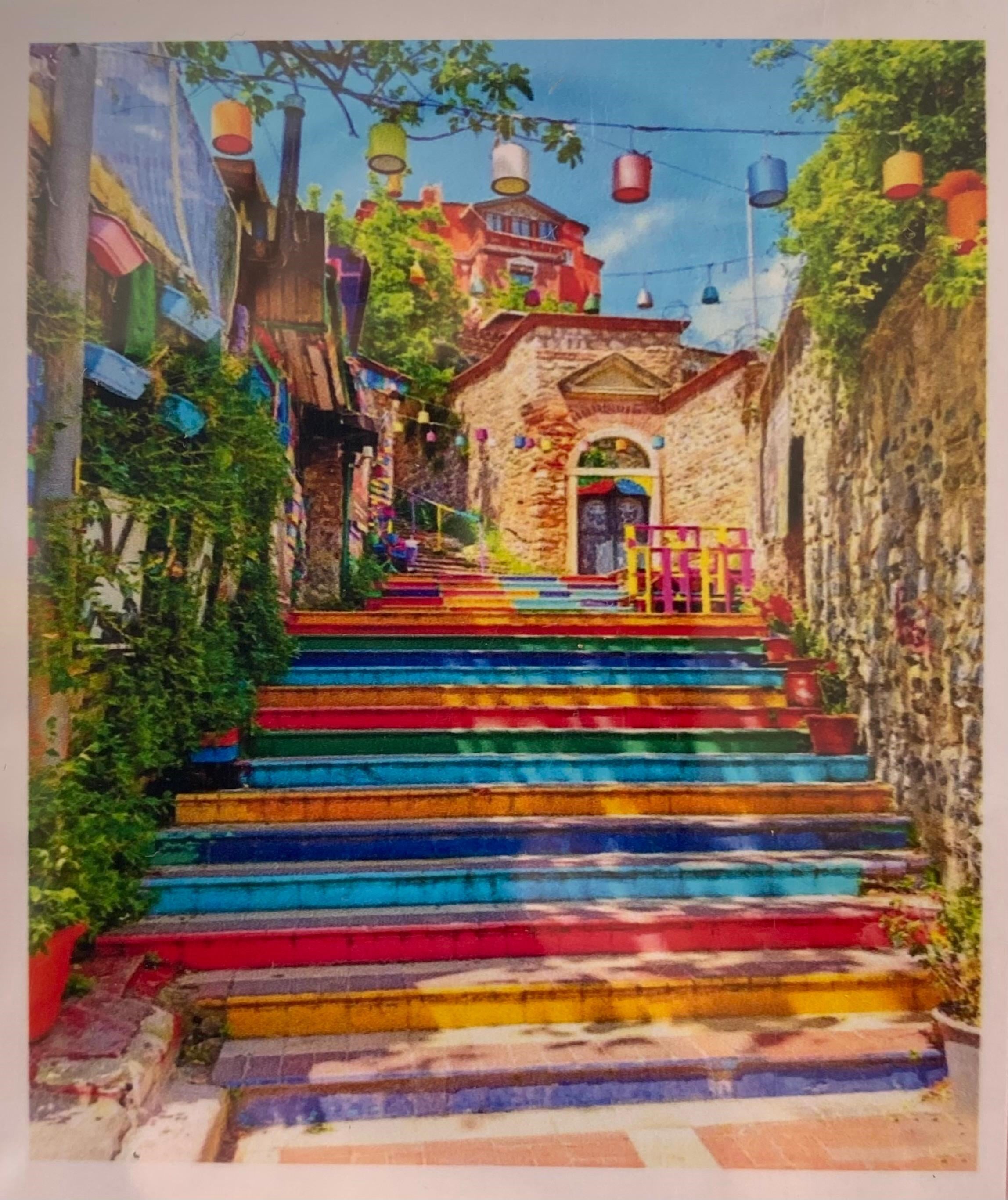 Boncuklu Taşlı Pano Mozaik Elmas Goblen Çocuklar İçin Diamond Tablo 50 X 65 Cm Renkli Merdivenler