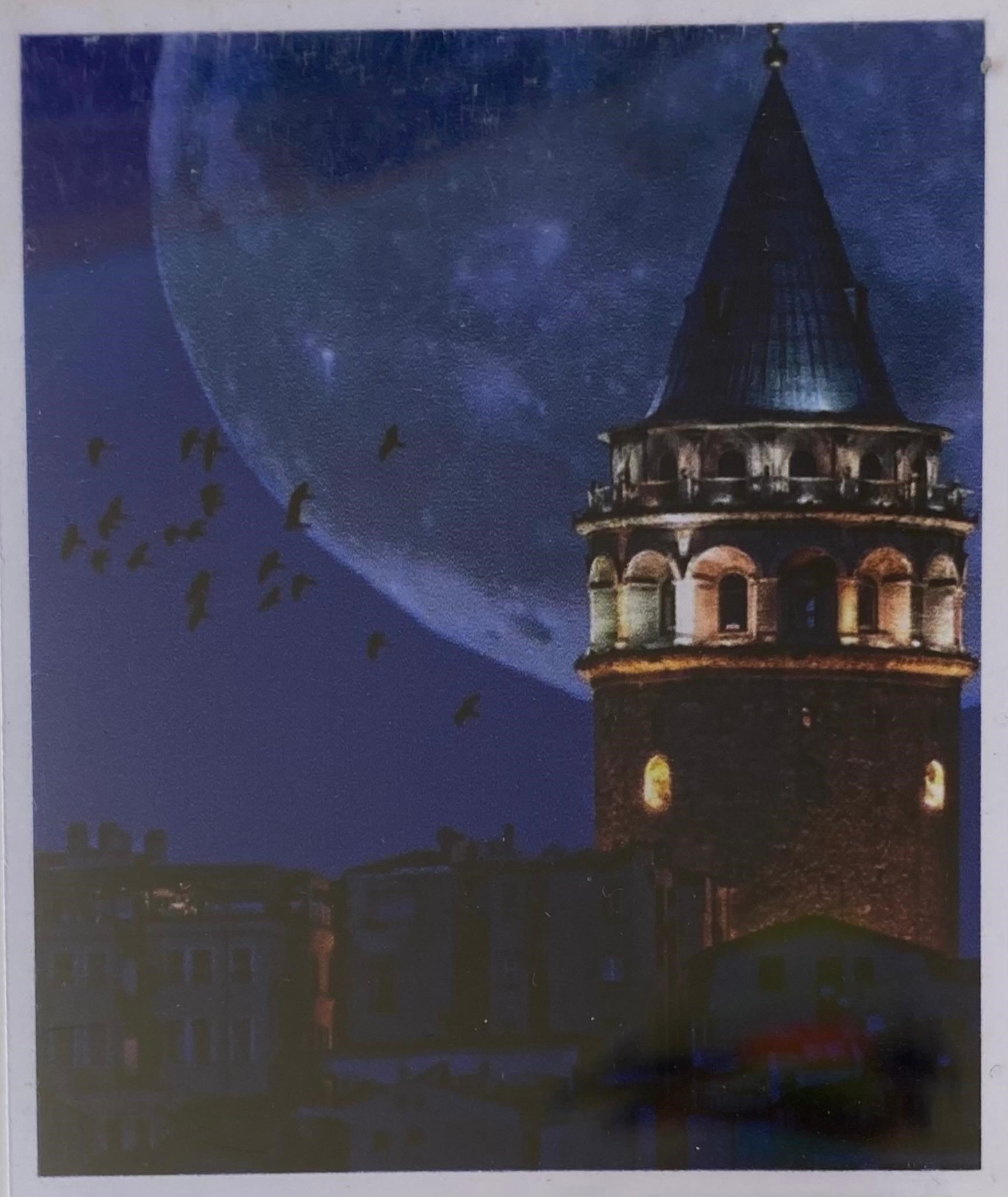 Boncuklu Taşlı Pano Mozaik Elmas Goblen Diamond Tablo 40x 50 Cm Galatada Gece Vakti