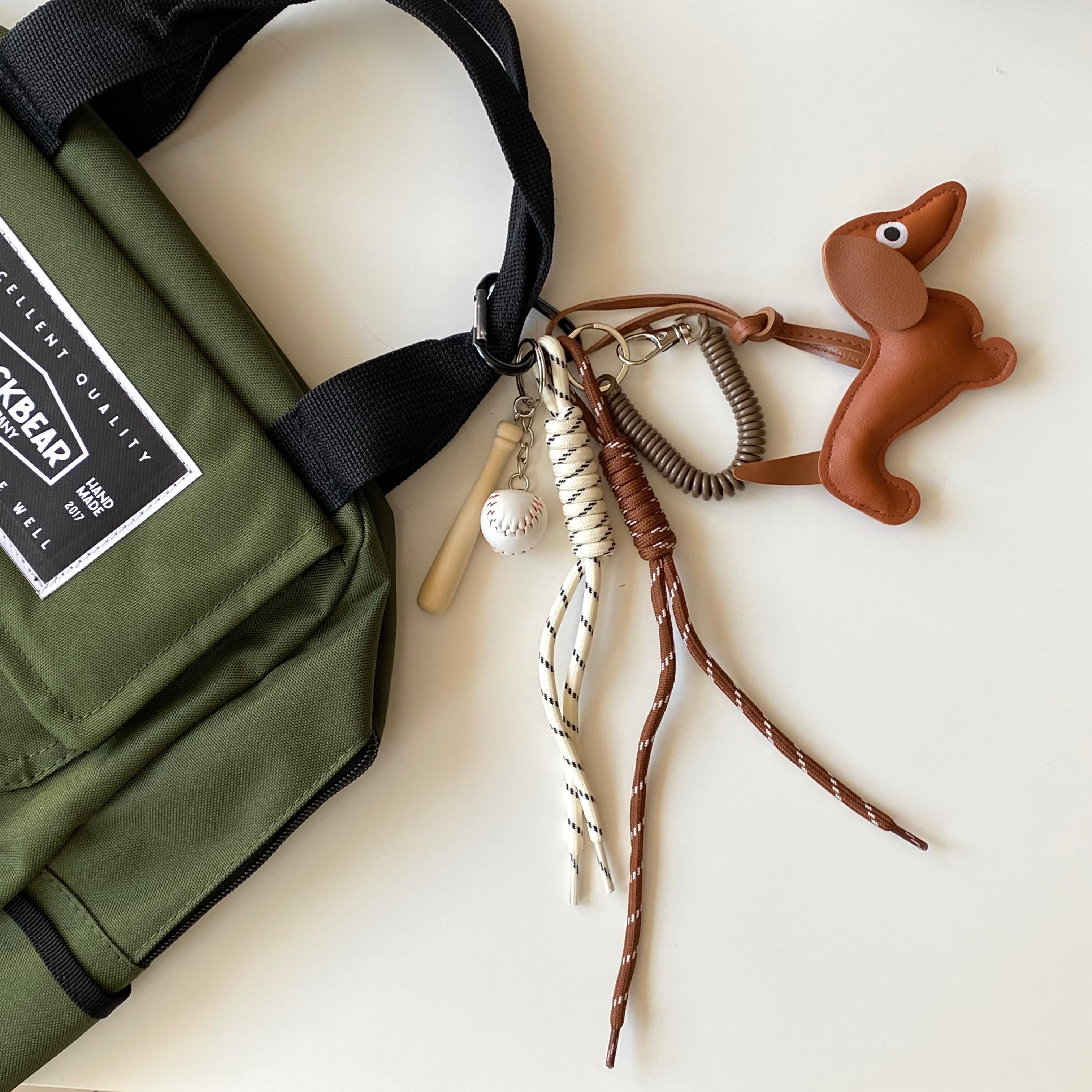 Çanta Charmı Köpek, Beyzbol, Kalp ve Köpek Detaylı