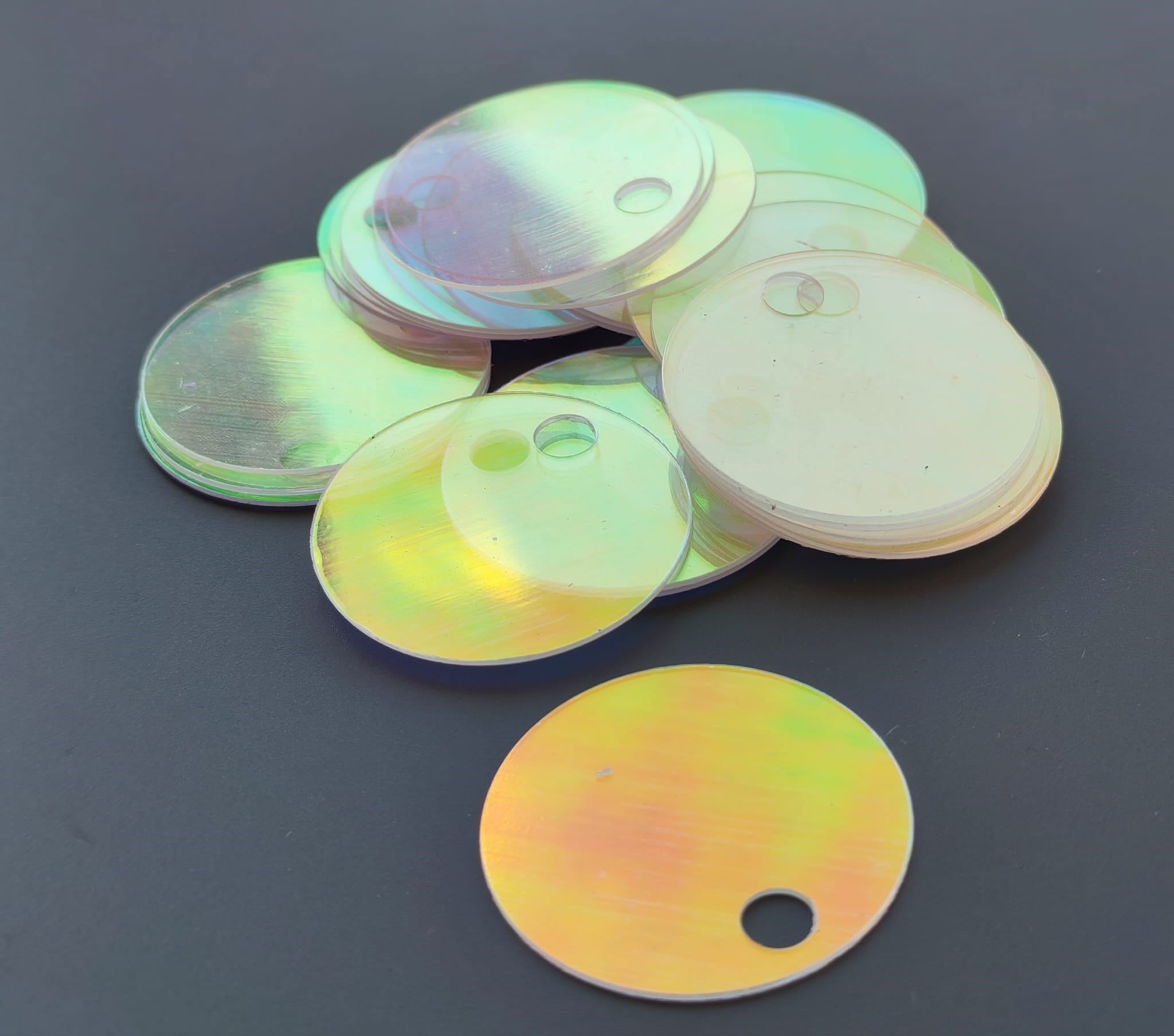 Çanta Elbise Saydam Pul Payet 30 MM Şeffaf Janjanlı +/- 50 Adet - 25 Gr