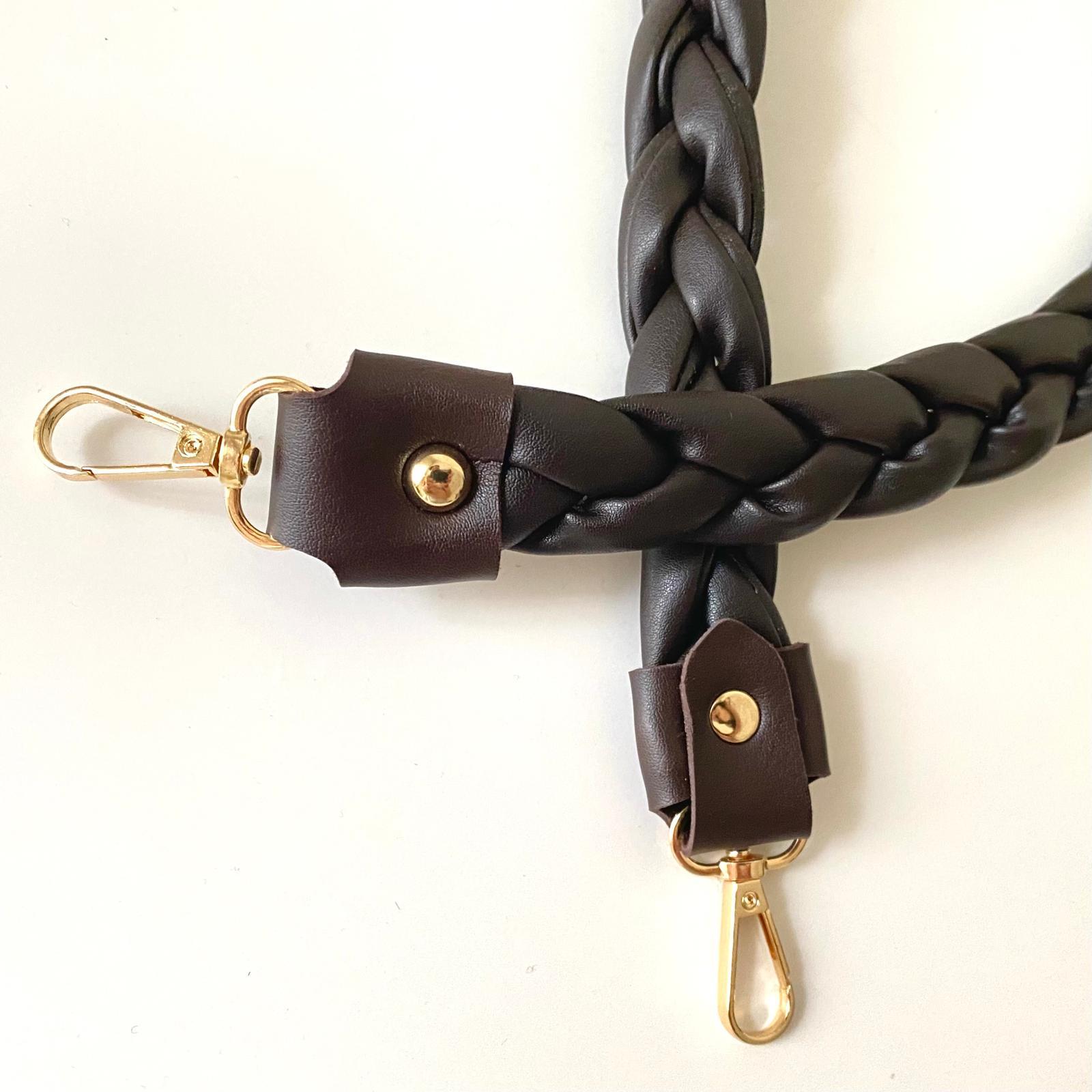 Çanta Sapı Suni Deri Saç Örgüsü Model 70 Cm* 3.5 Cm Kahve