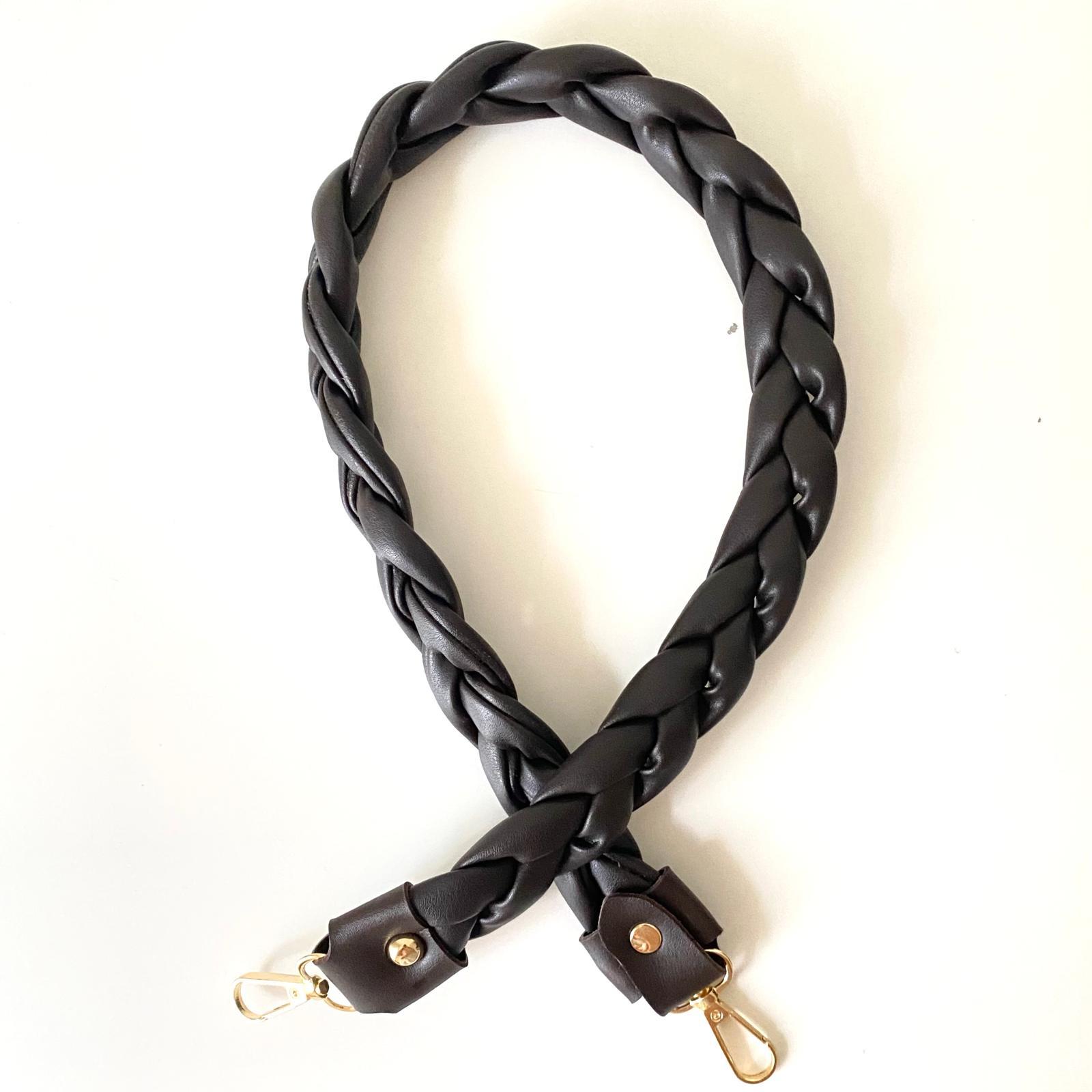 Çanta Sapı Suni Deri Saç Örgüsü Model 70 Cm* 3.5 Cm Kahve