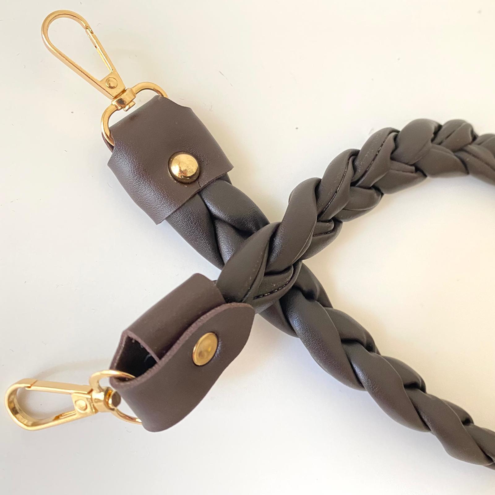 Çanta Sapı Suni Deri Saç Örgüsü Model 70 Cm* 3.5 Cm Kahve