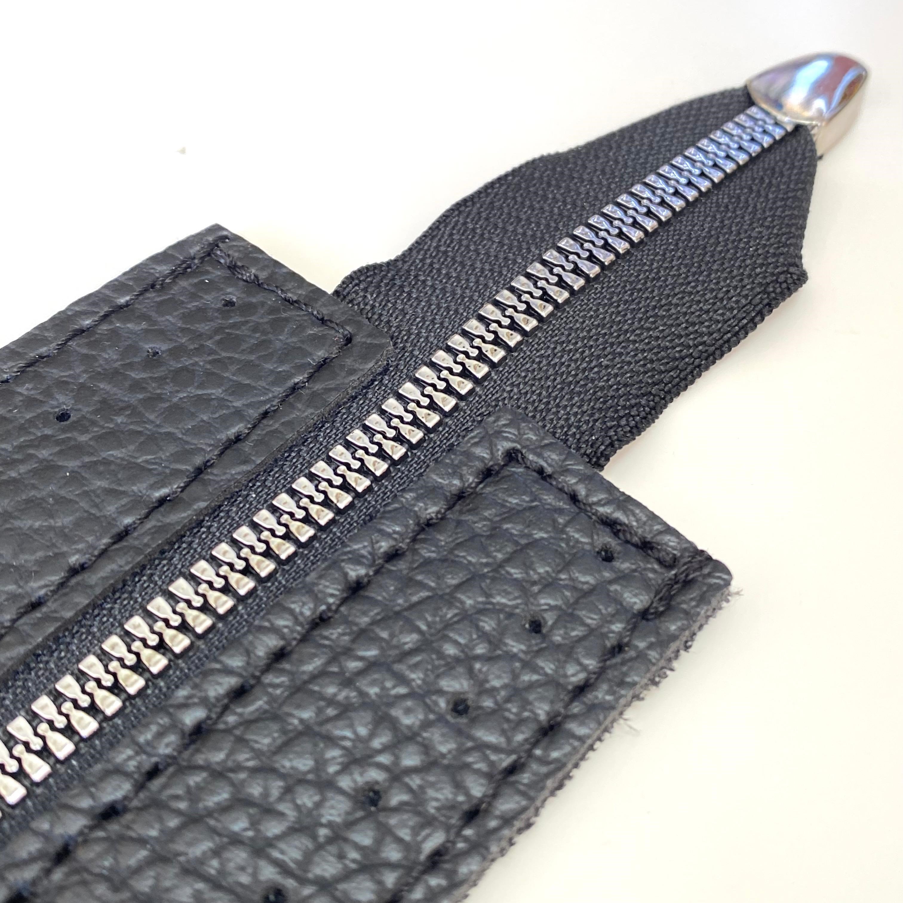 Dikilebilir Çanta Fermuarı Çanta Örgü Malzemesi 6 x 22 Cm Siyah - Gümüş