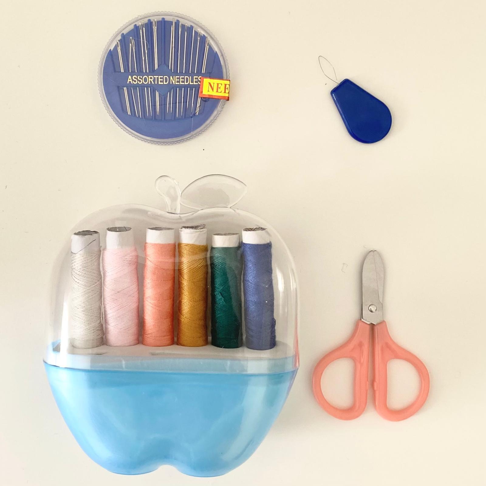 Dikiş İplik ve İğne seti Mavi Elma Kutulu Kod: 30864