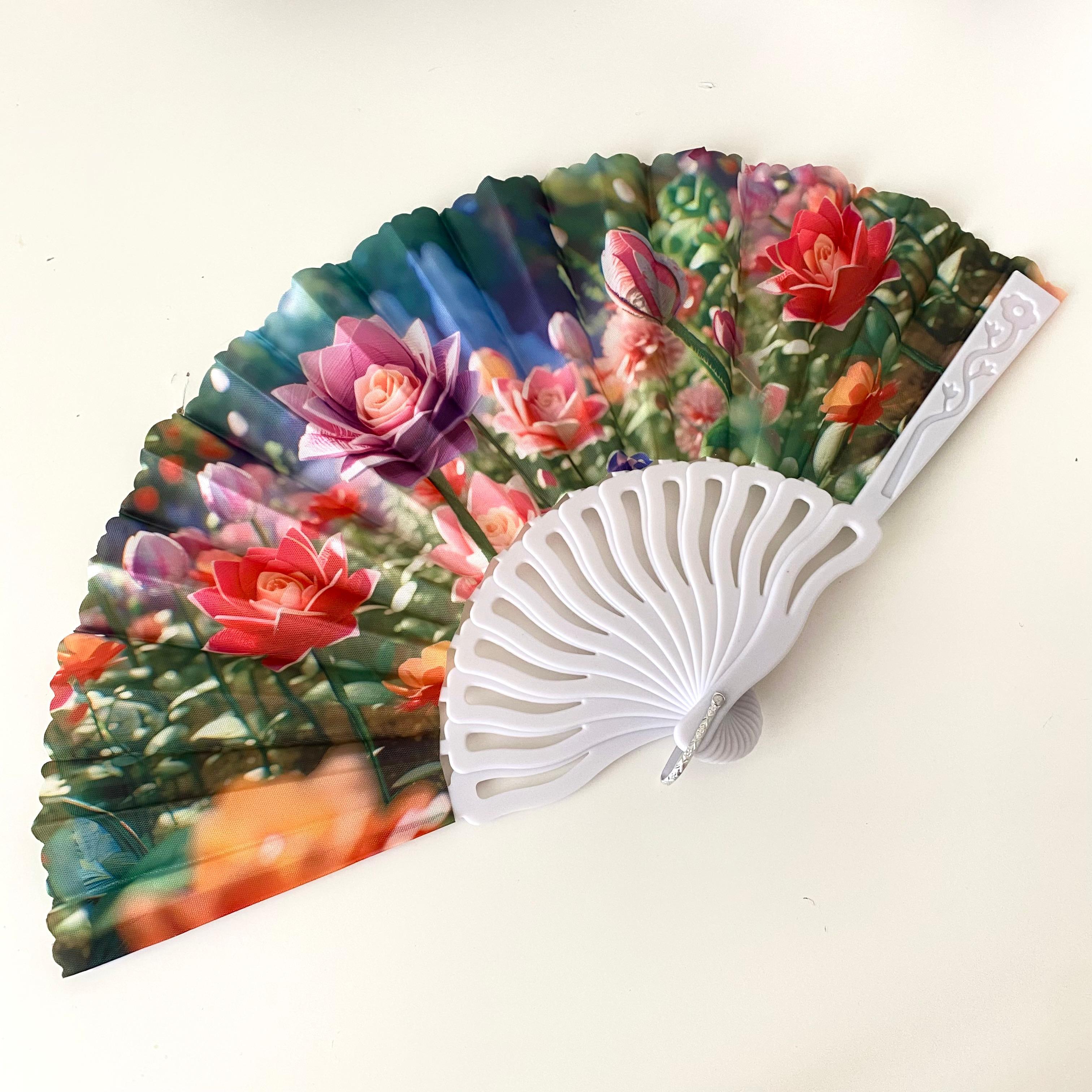 Doğa Ve Çiçek Desenli Yelpaze Model A