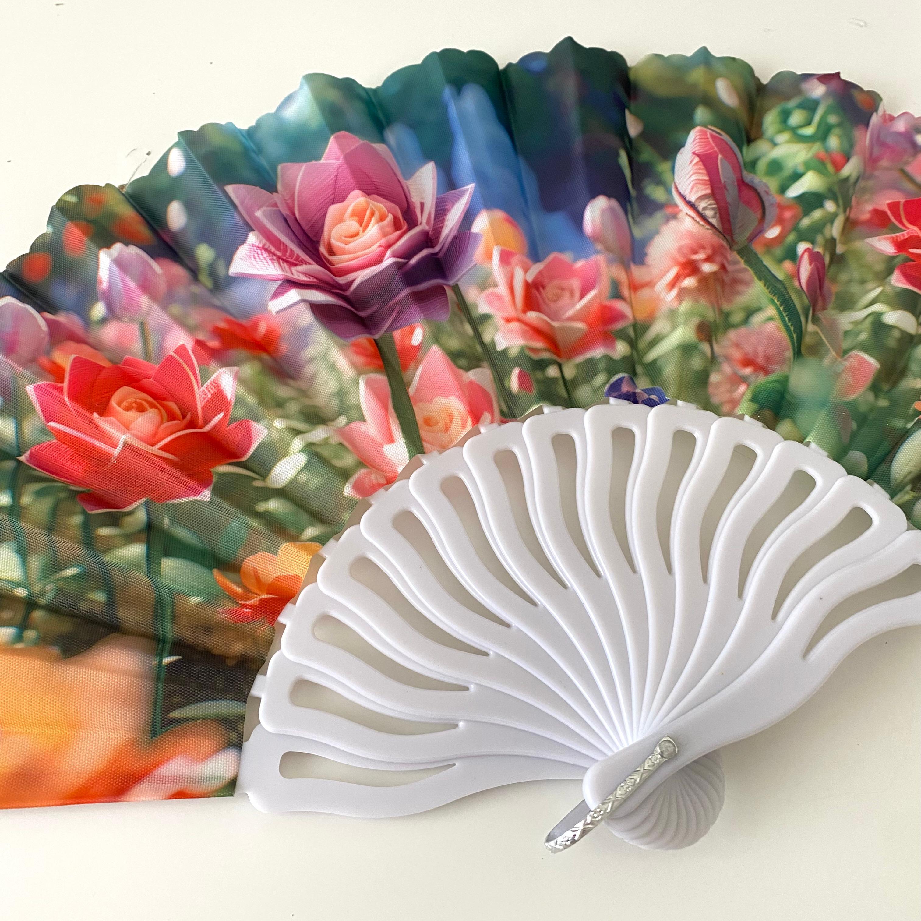 Doğa Ve Çiçek Desenli Yelpaze Model A