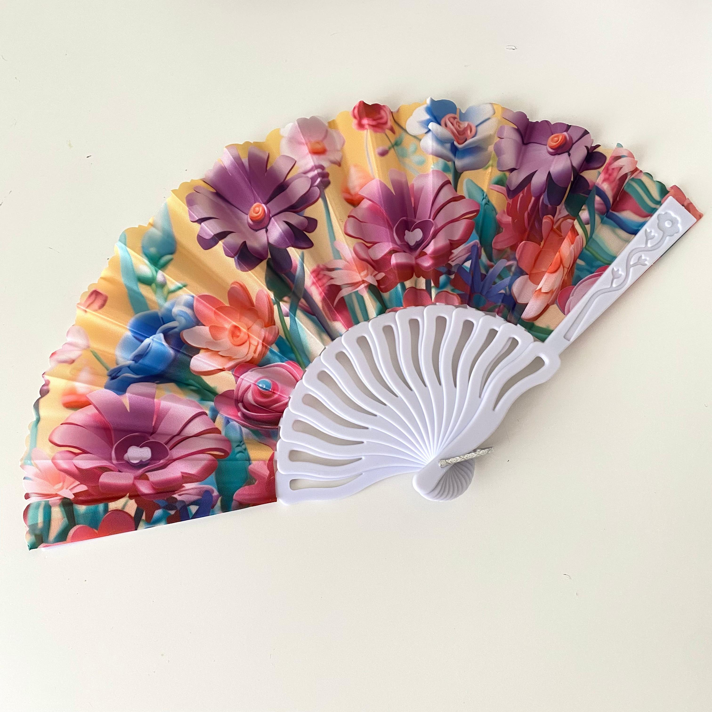 Doğa Ve Çiçek Desenli Yelpaze Model C