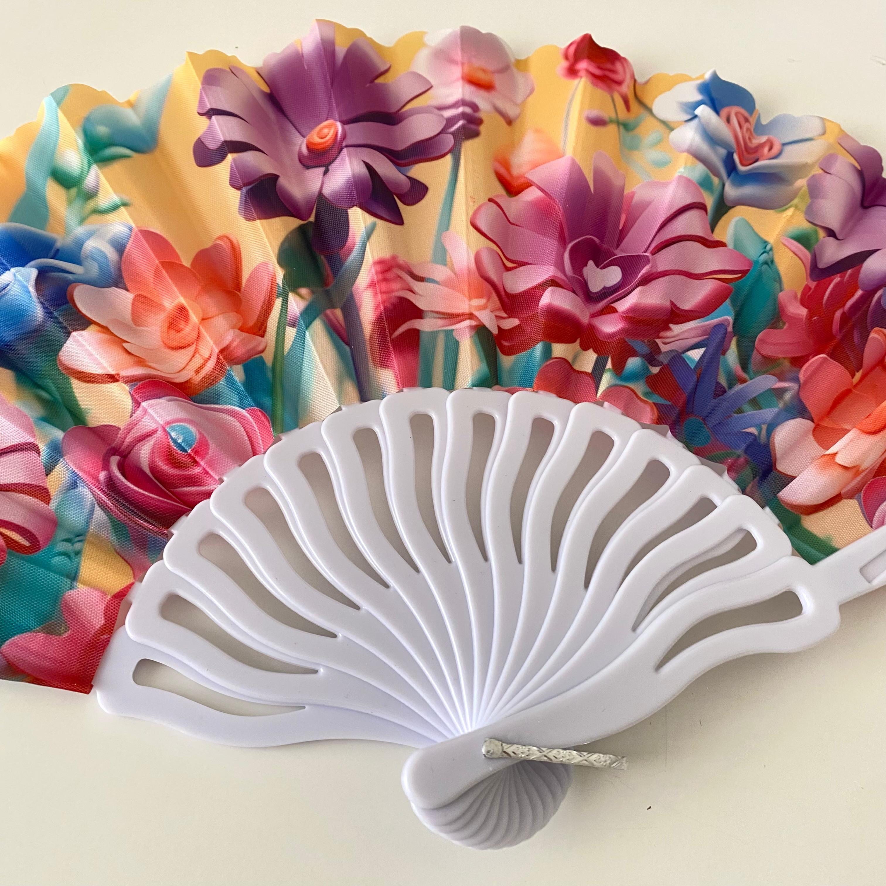 Doğa Ve Çiçek Desenli Yelpaze Model C