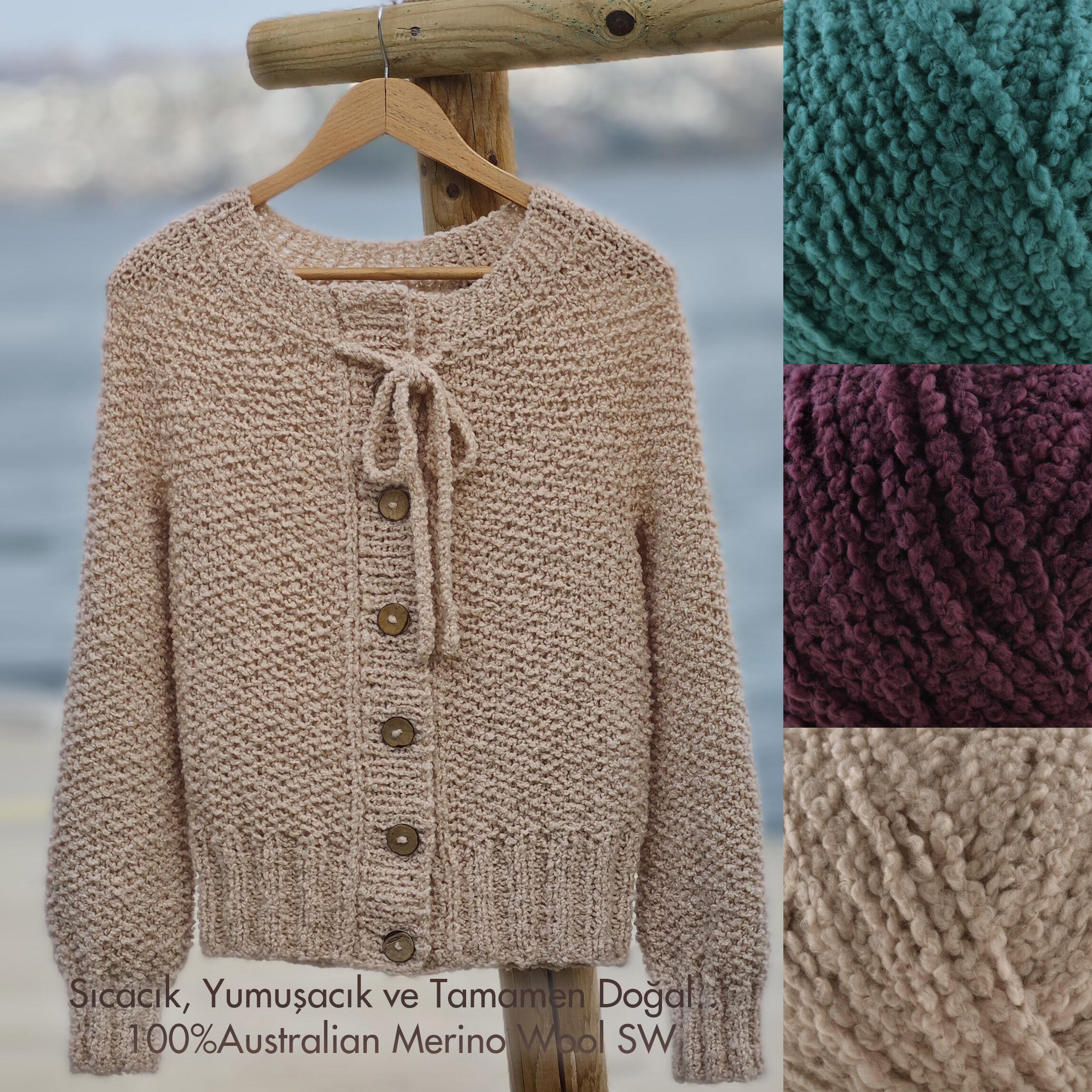 Gazzal Merino Boucle Saf Yün Örgü İpliği 100 Gr 3765