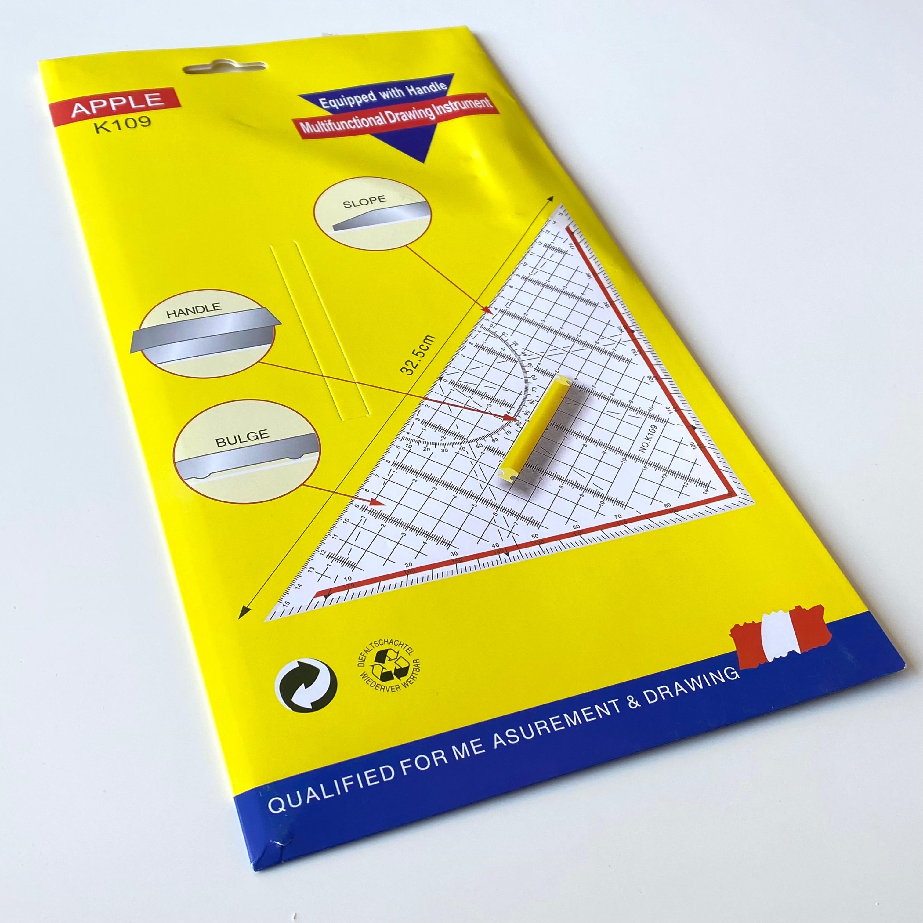 Geoder Cetvel Üçgen Terzi Dikiş Cetveli Şeffaf 32.5 Cm K109