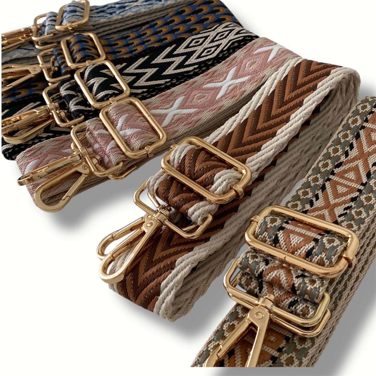 Hasır Görünüm Polyester Dokuma Freebag 135* *3,8 Cm Çanta Sapı