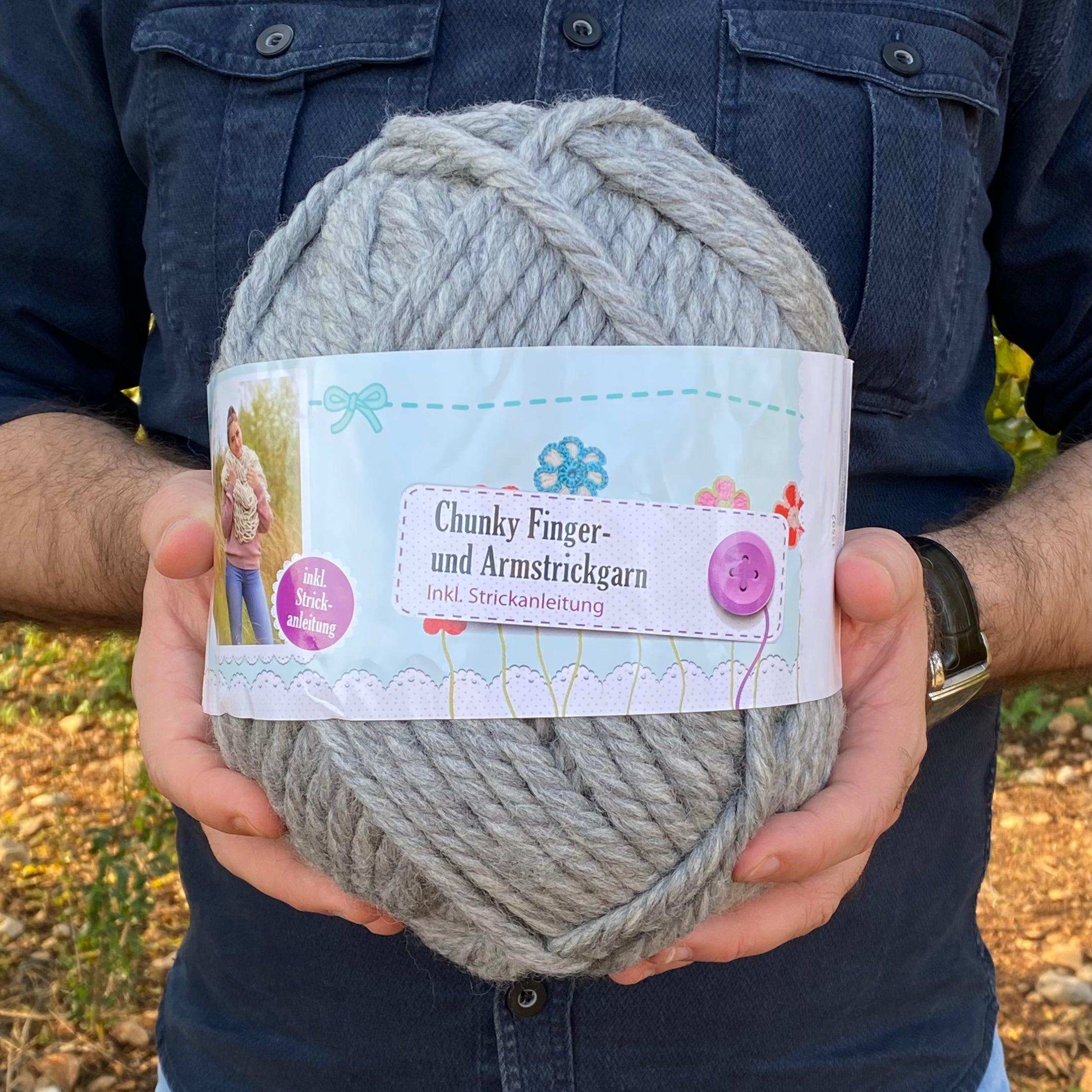 İhraç Fazlası Saf Yün Kalın Chunky Finger Dev İplik M009167 Gri | 800-900 Gr