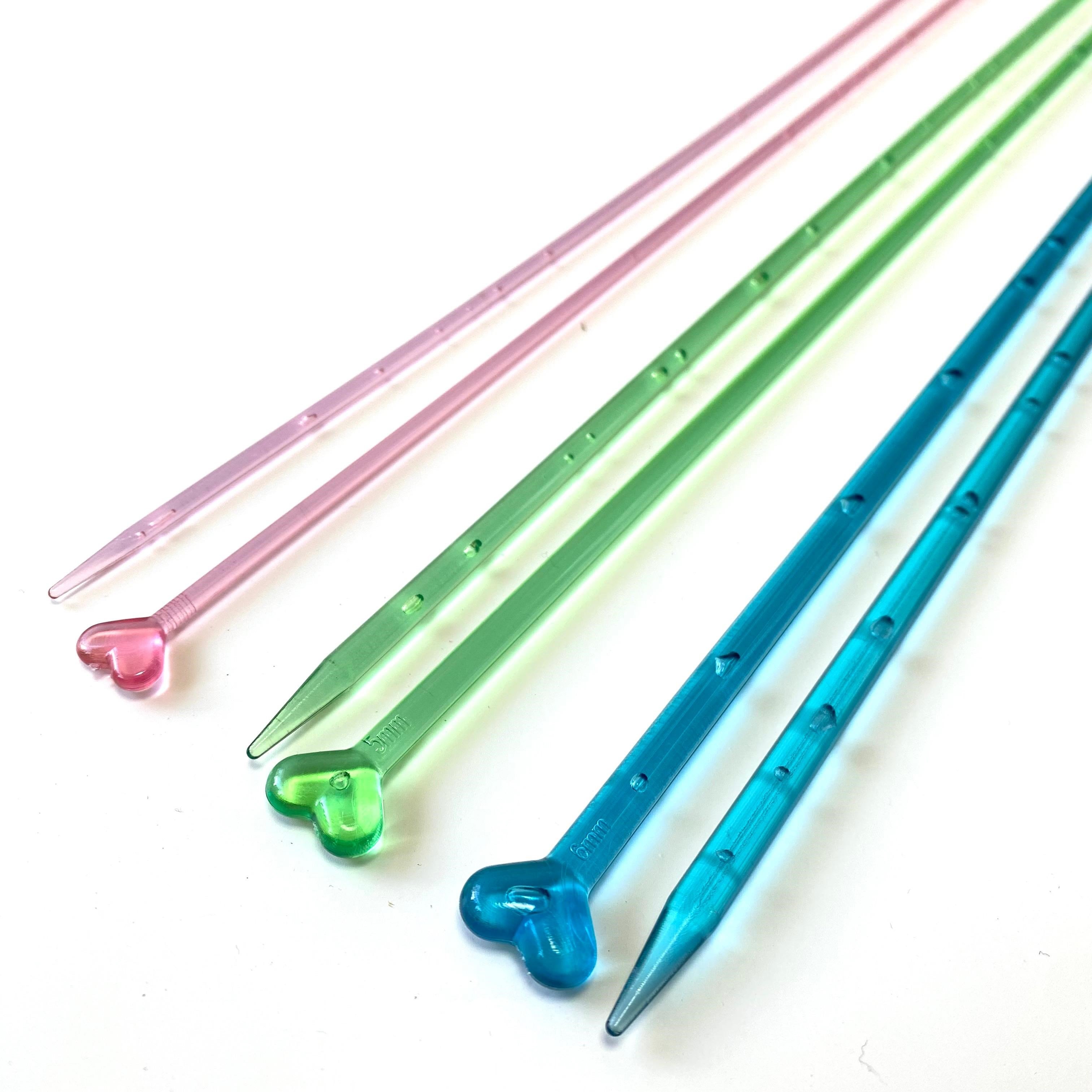 Kartopu Örgü Şiş Seti 3' lü Kalpli Plastik 35 cm | 3 No - 5 No - 6 No
