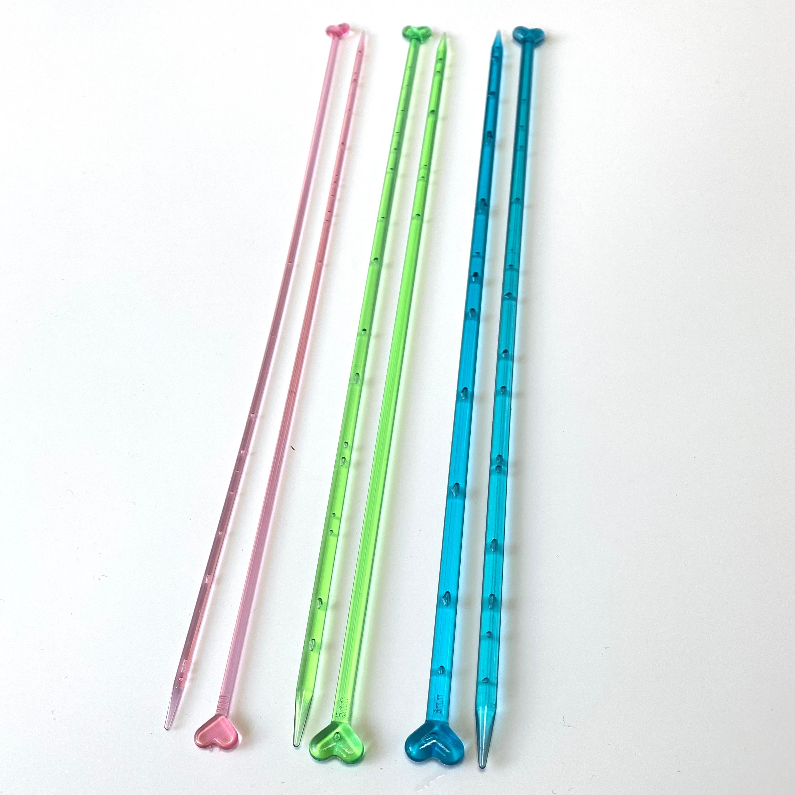Kartopu Örgü Şiş Seti 3' lü Kalpli Plastik 35 cm | 3 No - 5 No - 6 No
