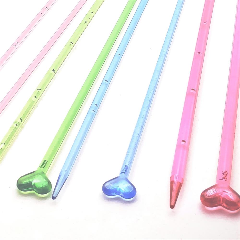 Kartopu Örgü Şiş Seti 4' lü Kalpli Plastik 35 cm | 3,5 - 4 - 5 - 6