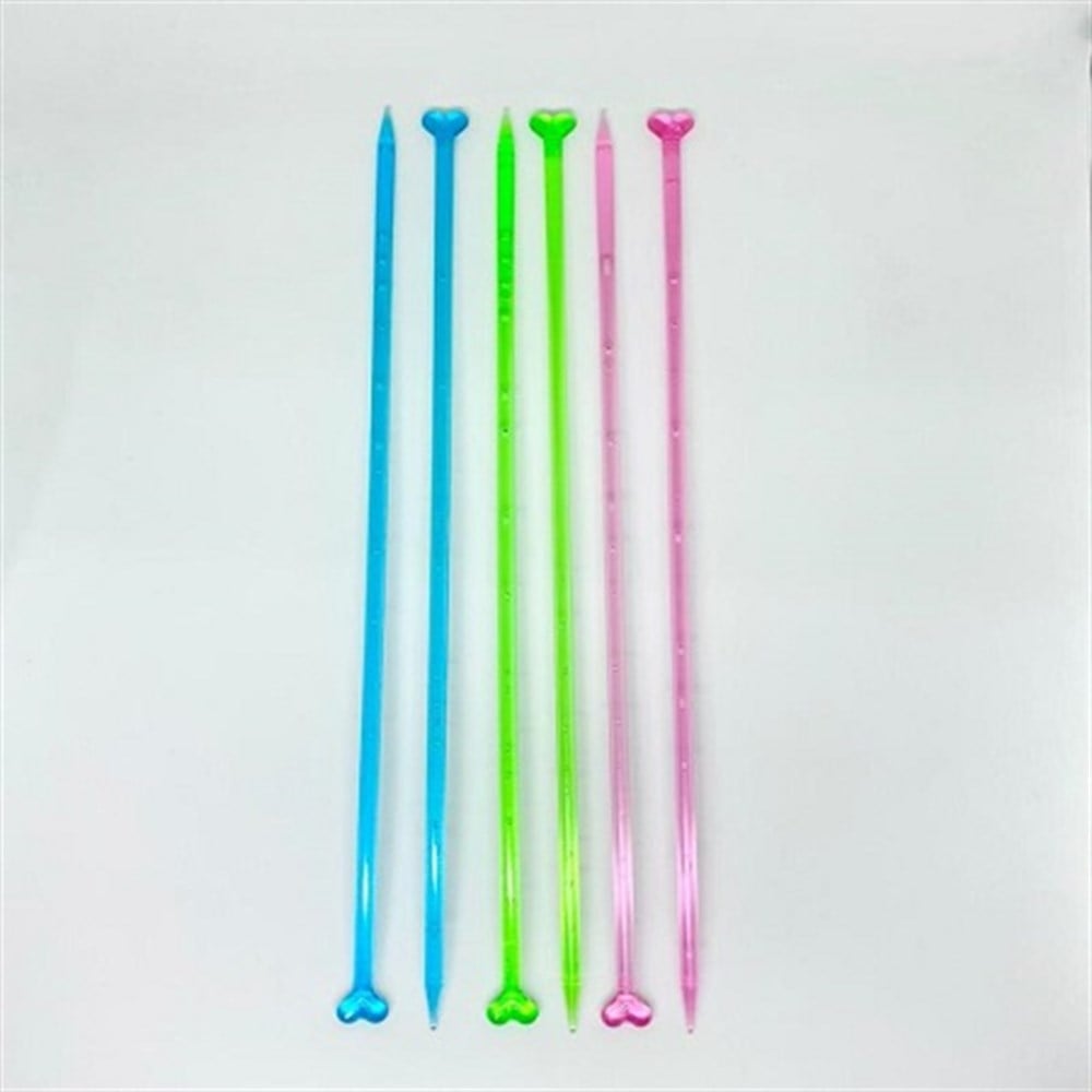 Kartopu Renkli Kalpli Plastik Şiş 