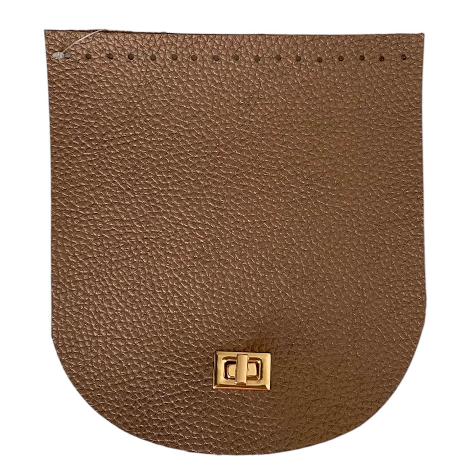 Kilitli Çanta Kapağı 18x 20 Cm Bakır Renk Altın Klips