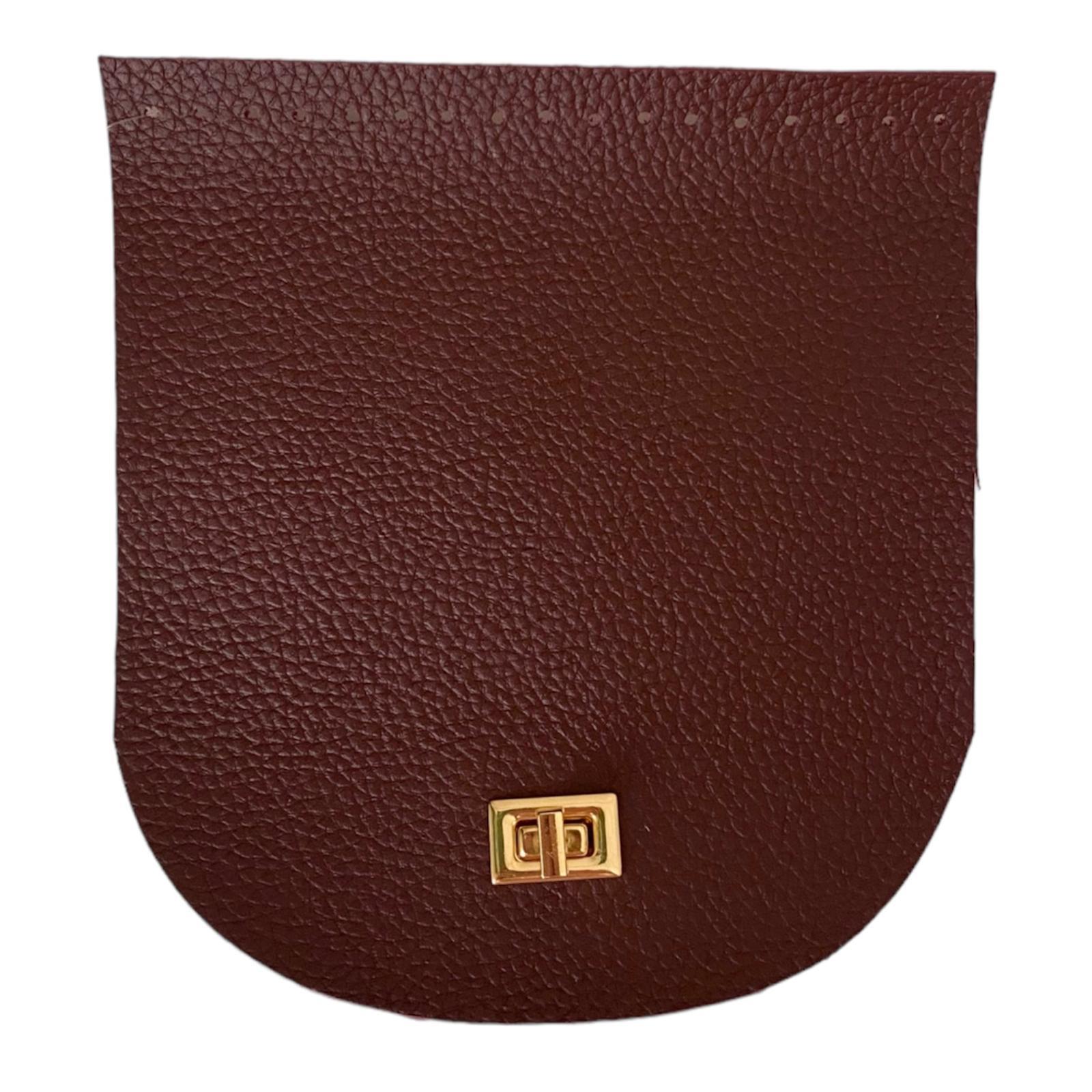 Kilitli Çanta Kapağı 18x 20 Cm Bordo Renk Altın Klips