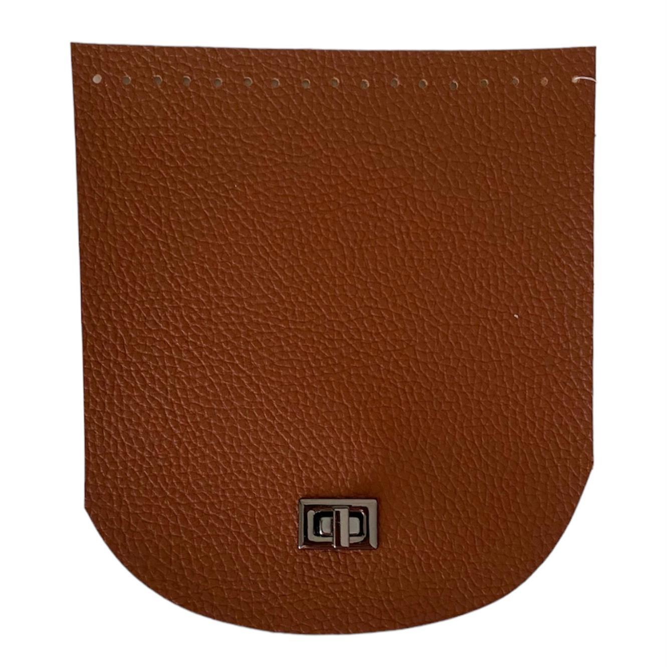 Kilitli Çanta Kapağı 18x 20 Cm Taba Renk Krom Klips