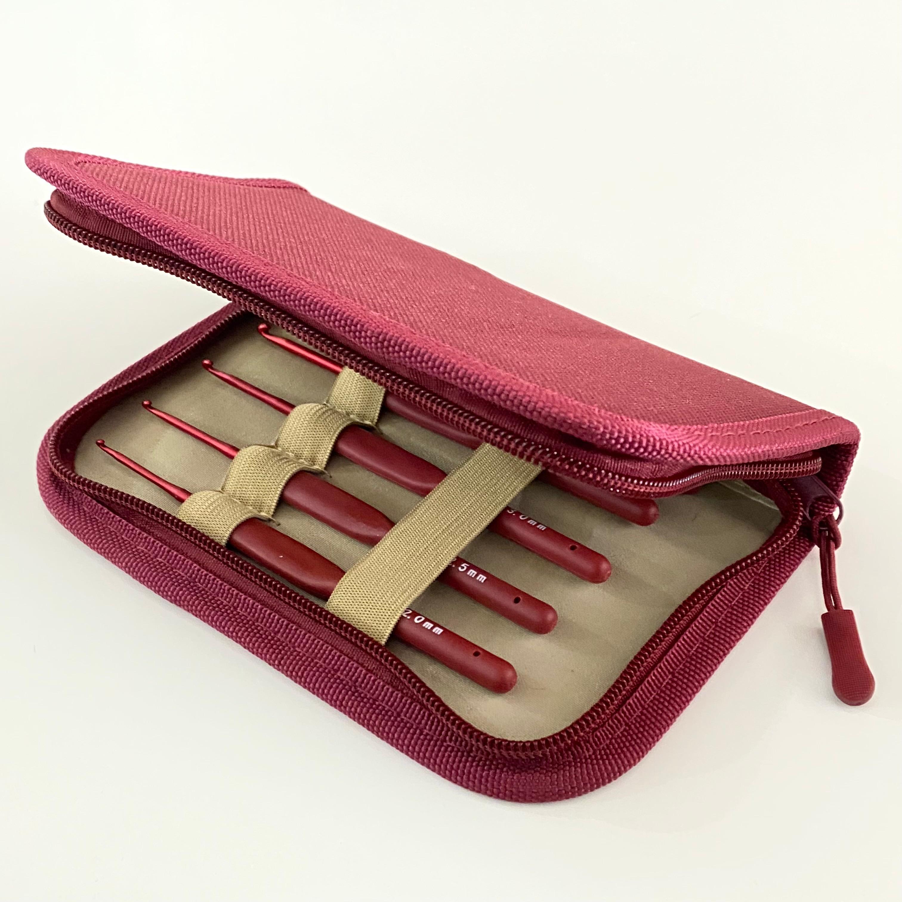 Kırmızı Red Örgü Tığ Seti Çanta ve Makas | 9 Adet Tığ