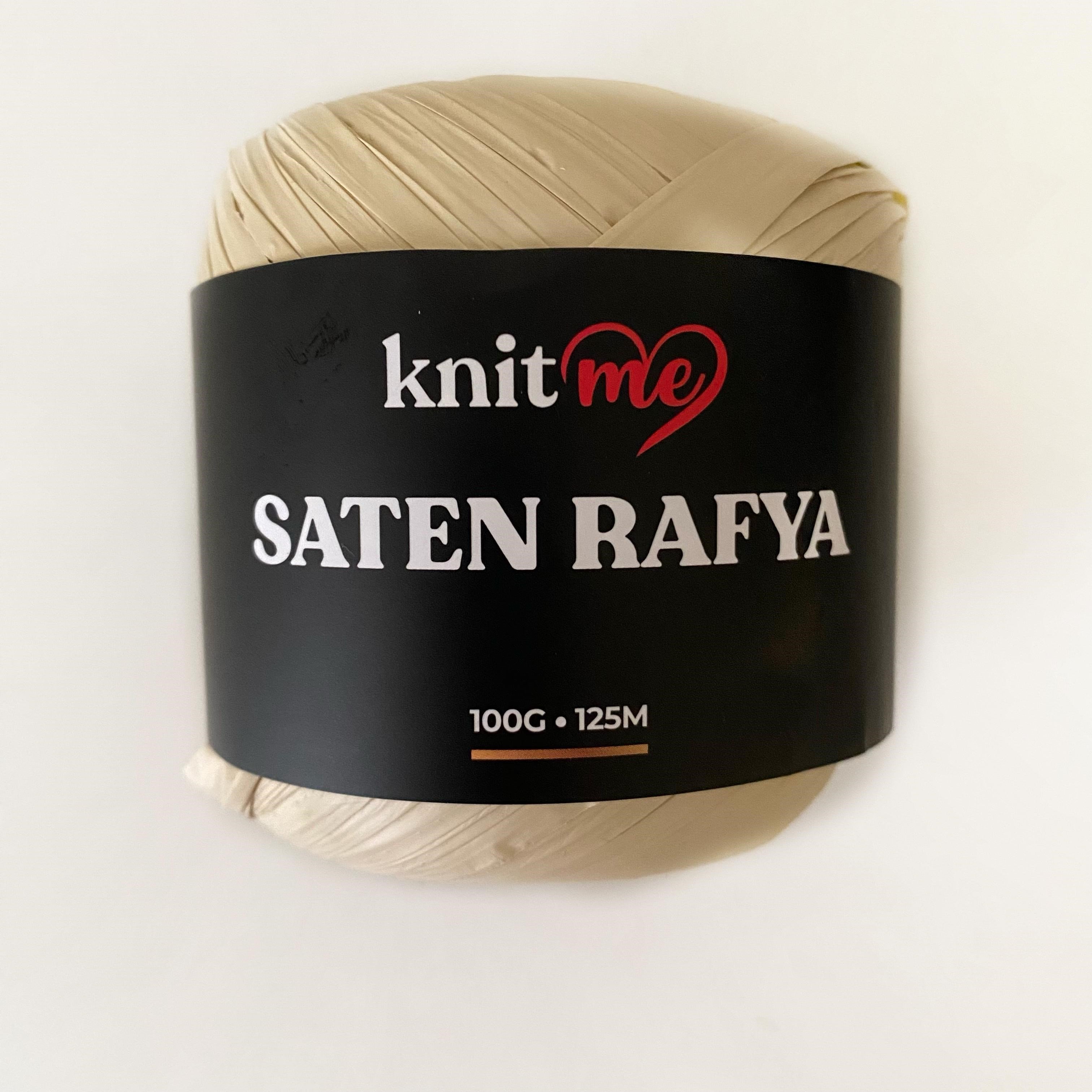 Knit Me Saten Rafya-Raffia İplik 100 Gr Krem