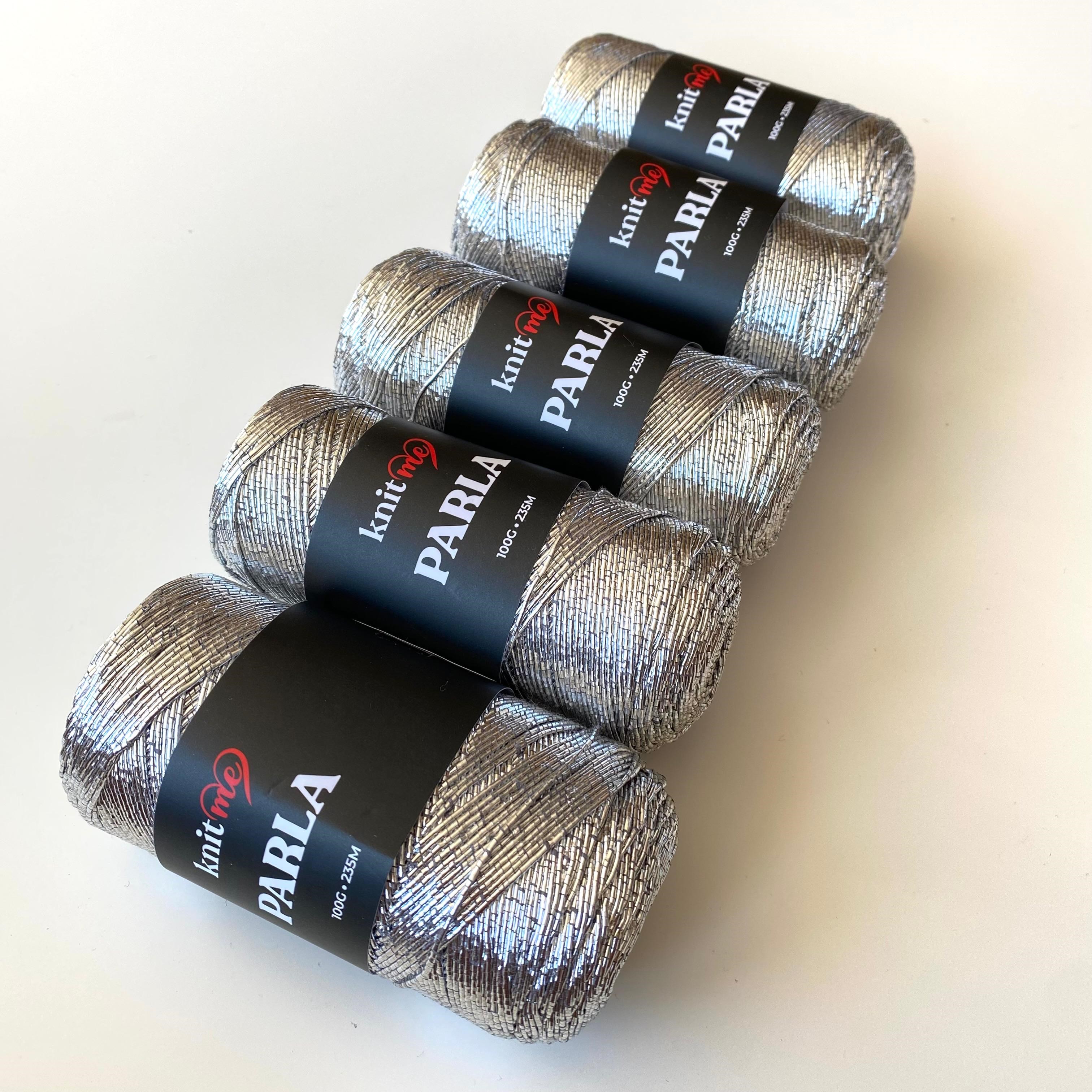 Knitme Parla Gümüş Simli Çanta ve Aksesuar Örgü İpliği 5 Adet