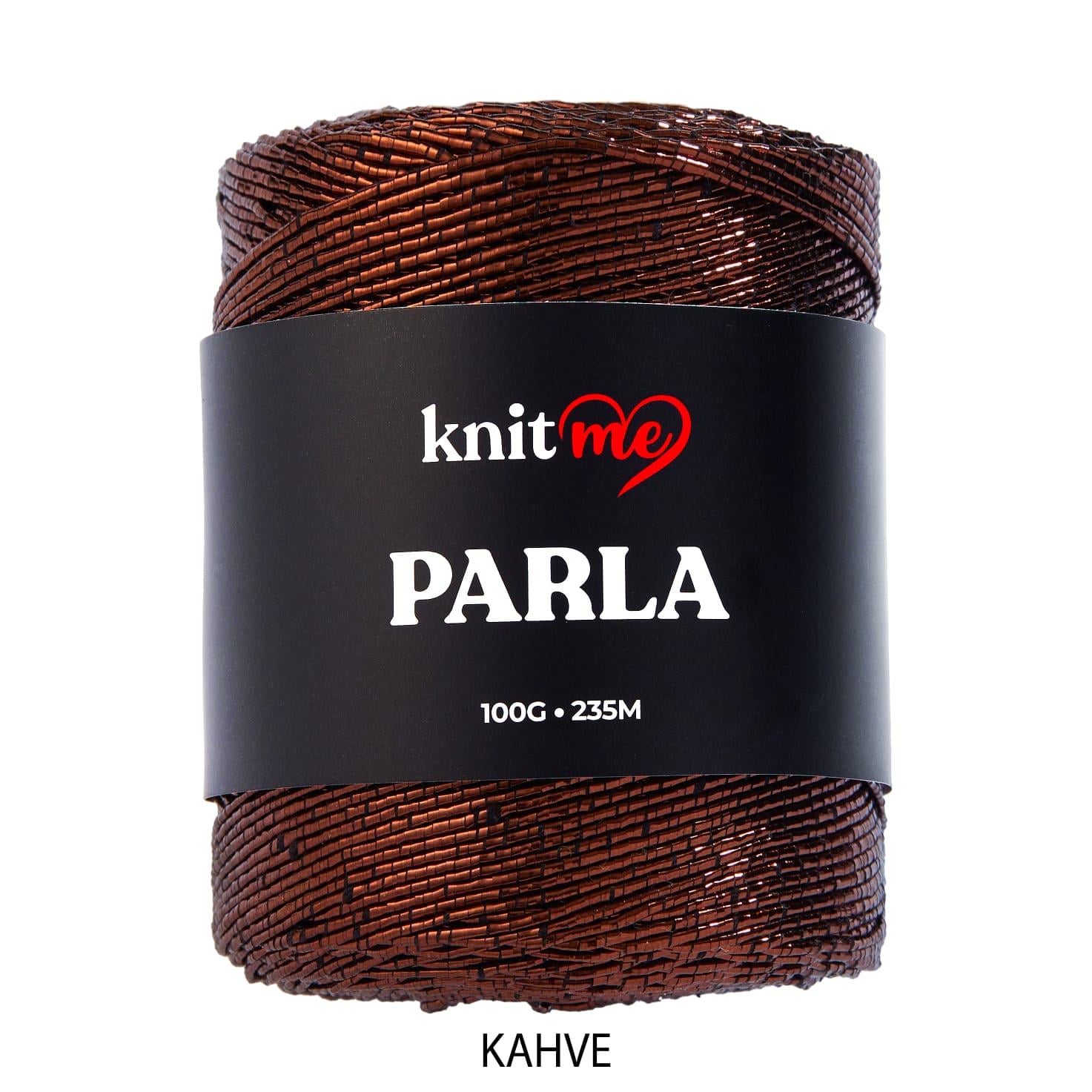 Knitme Parla Kahve Renkli Simli Çanta ve Aksesuar Örgü İpliği