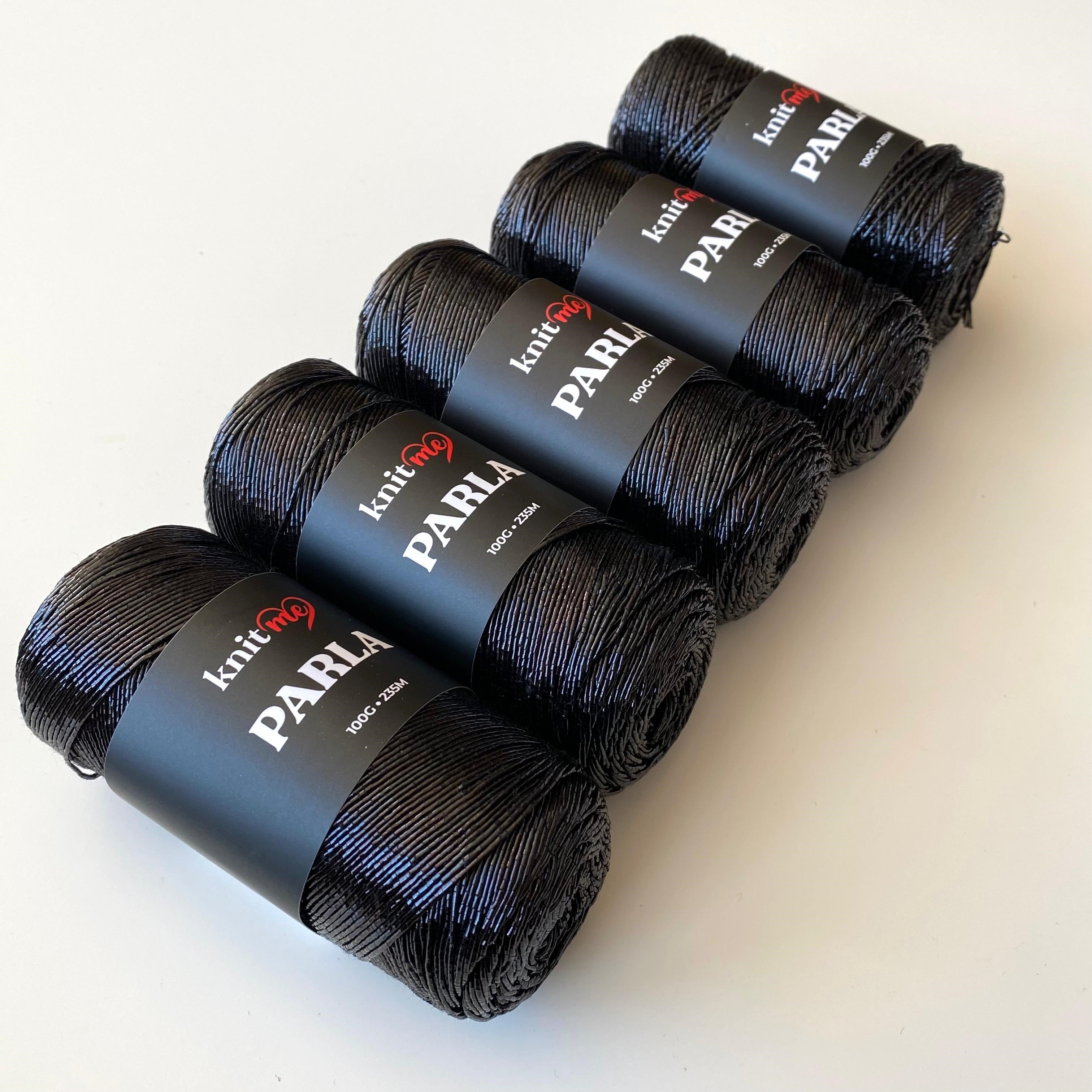 Knitme Parla Siyah Simli Çanta ve Aksesuar Örgü İpliği 5 Adet