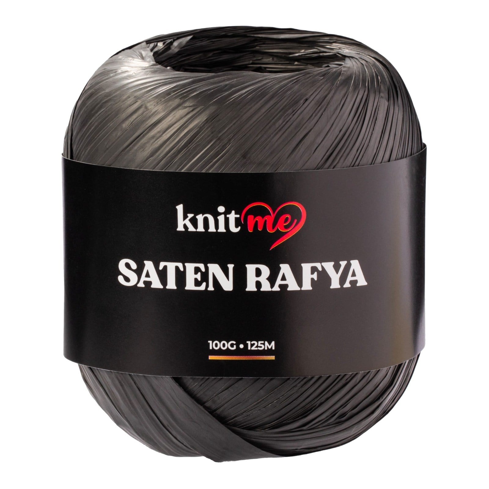 KnitMe Saten Rafya-Raffia Örgü İplik 100 Gr Siyah