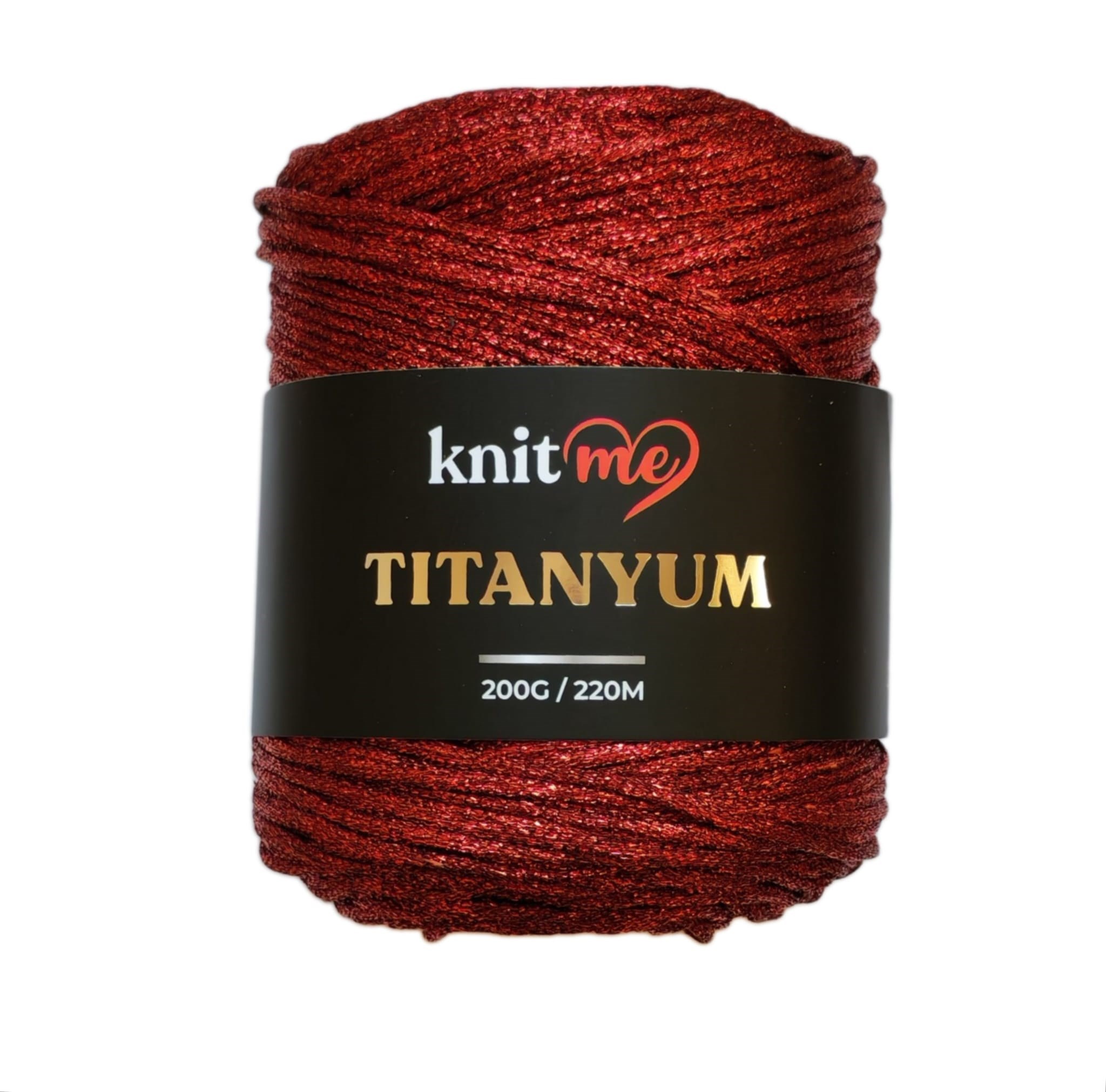 Knitme Titanyum Simli Çanta ve Aksesuar Örgü İpliği 200 Gr - Kırmızı Kremit