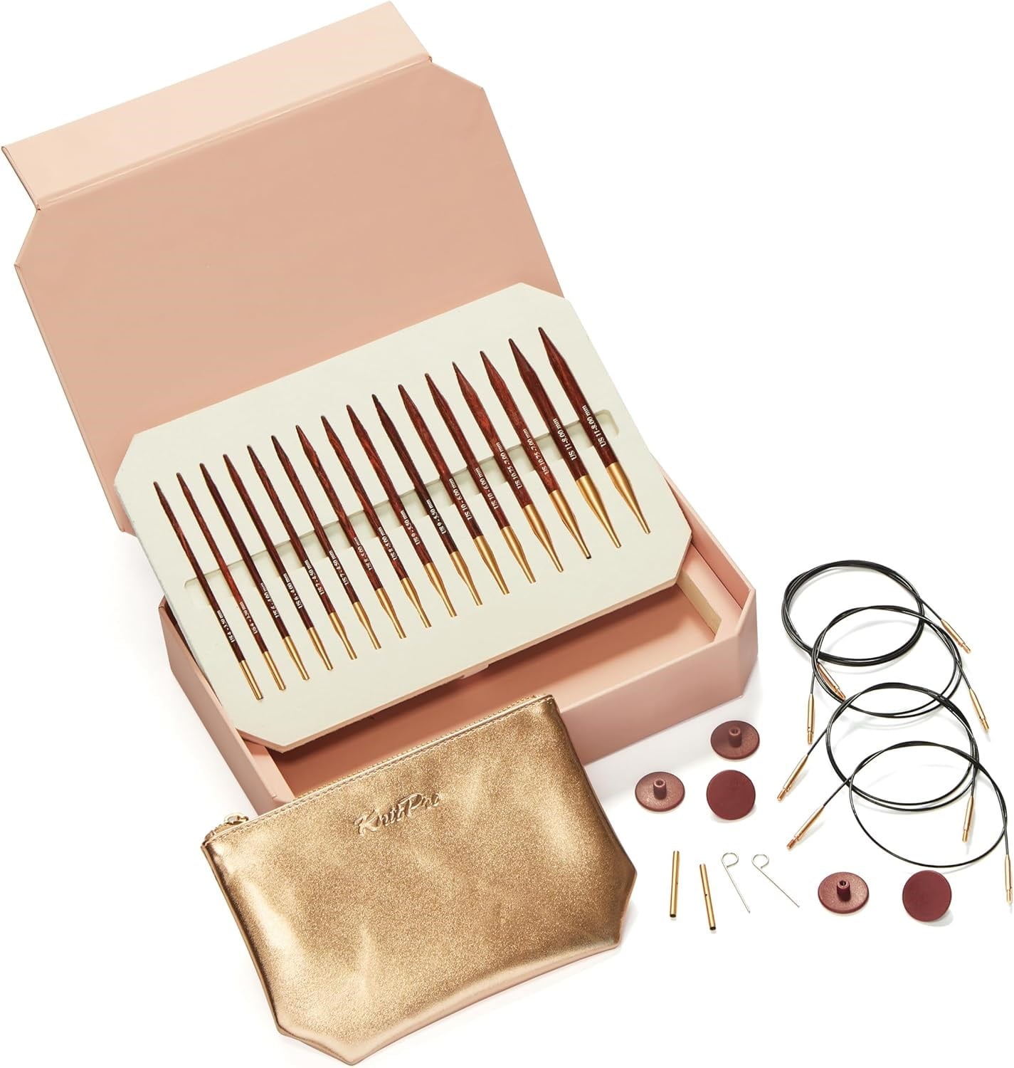 Knitpro Symfonie Rose Deluxe Pink Box Değiştirilebilir Misinalı Seti 20718