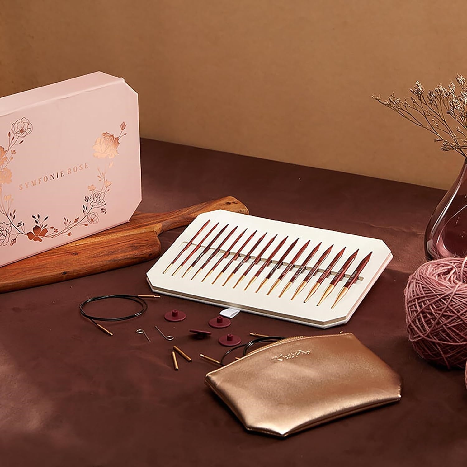 Knitpro Symfonie Rose Deluxe Pink Box Değiştirilebilir Misinalı Seti 20718