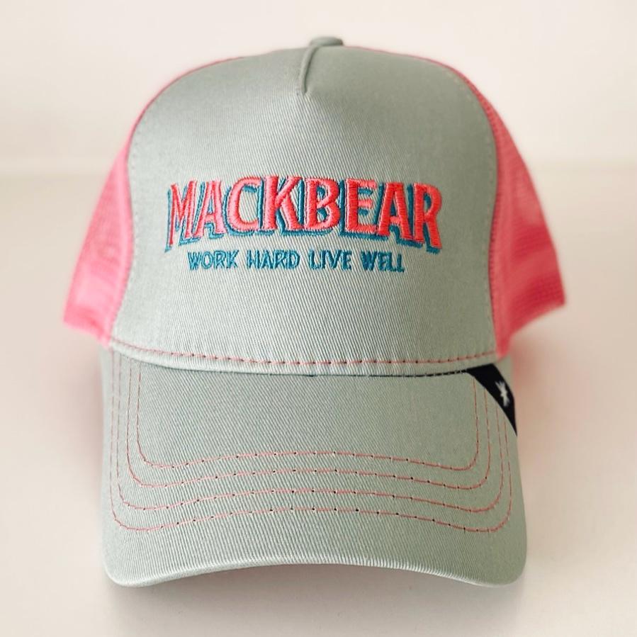 Mackbear Ayarlanabilir Unisex Şapka Gri Pembe
