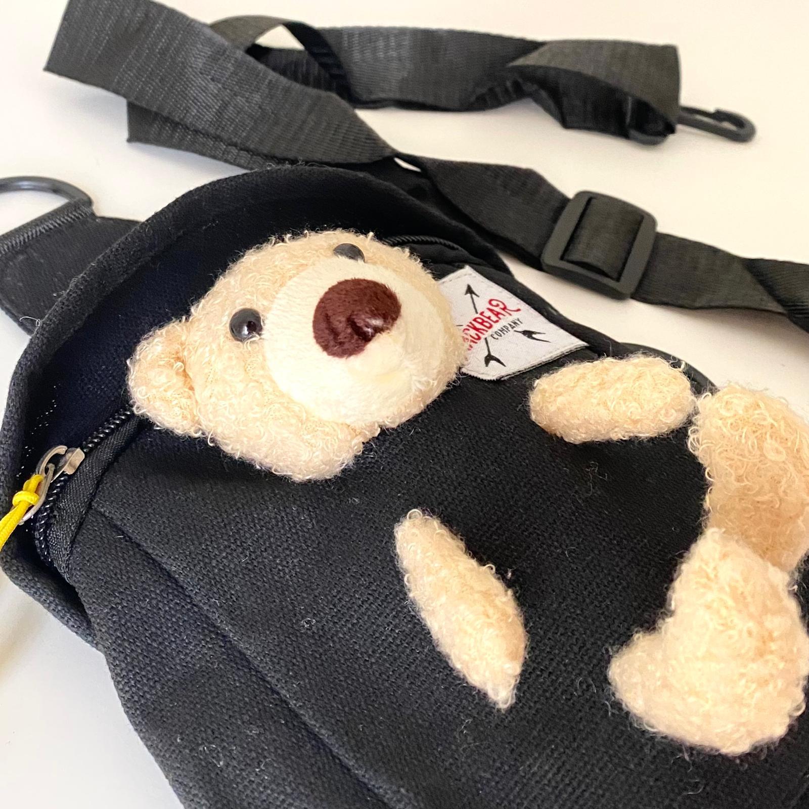 Mackbear Bear Cross Body Bag Çanta Çapraz Omuz Çantası Siyah
