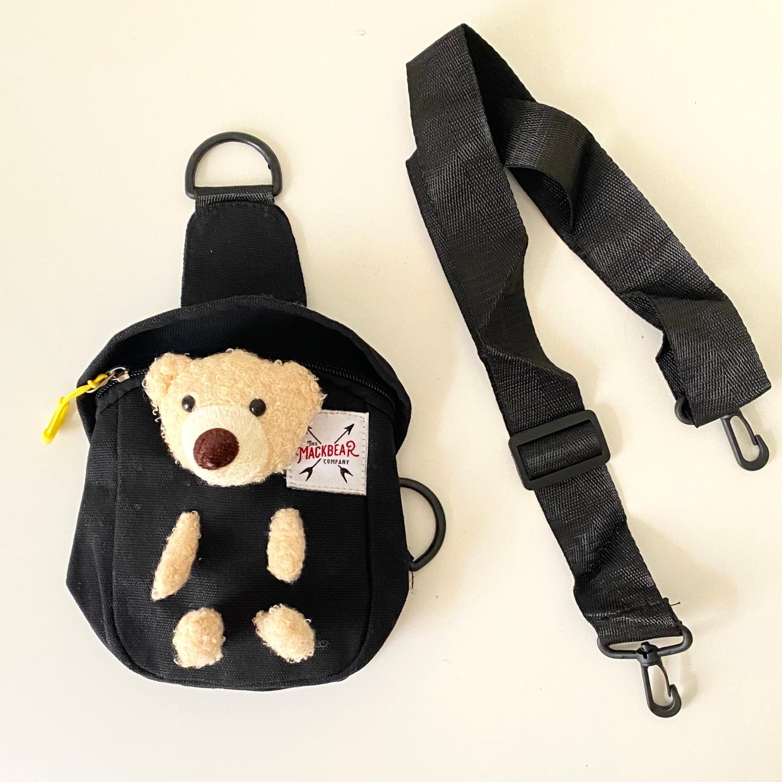 Mackbear Bear Cross Body Bag Çanta Çapraz Omuz Çantası Siyah