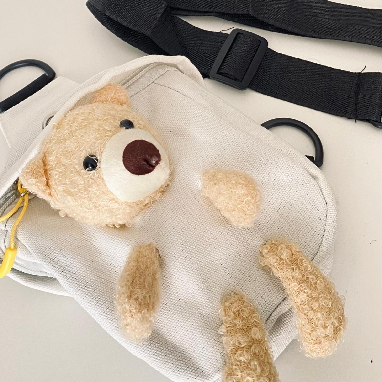 Mackbear Bear Cross Body Bag Çanta Çapraz Omuz Çantası Beyaz